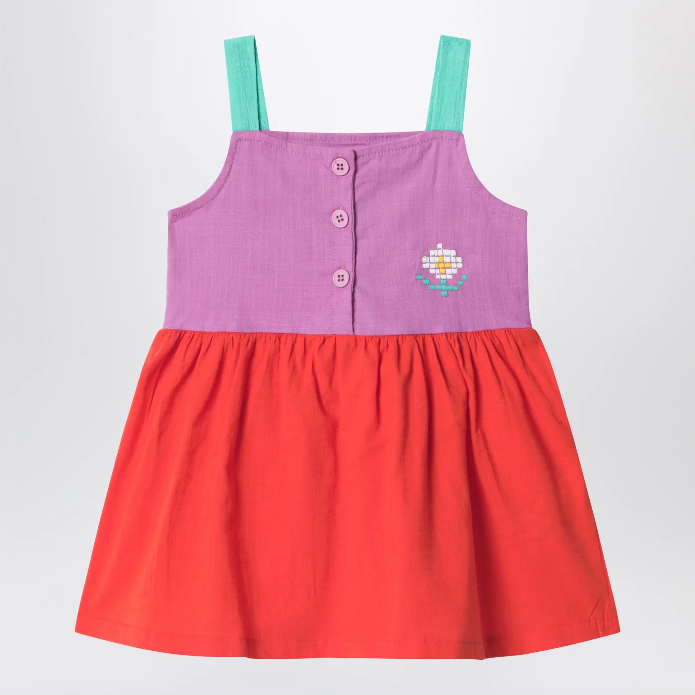 Bobo Choses Pixel Daisy color-block dress
