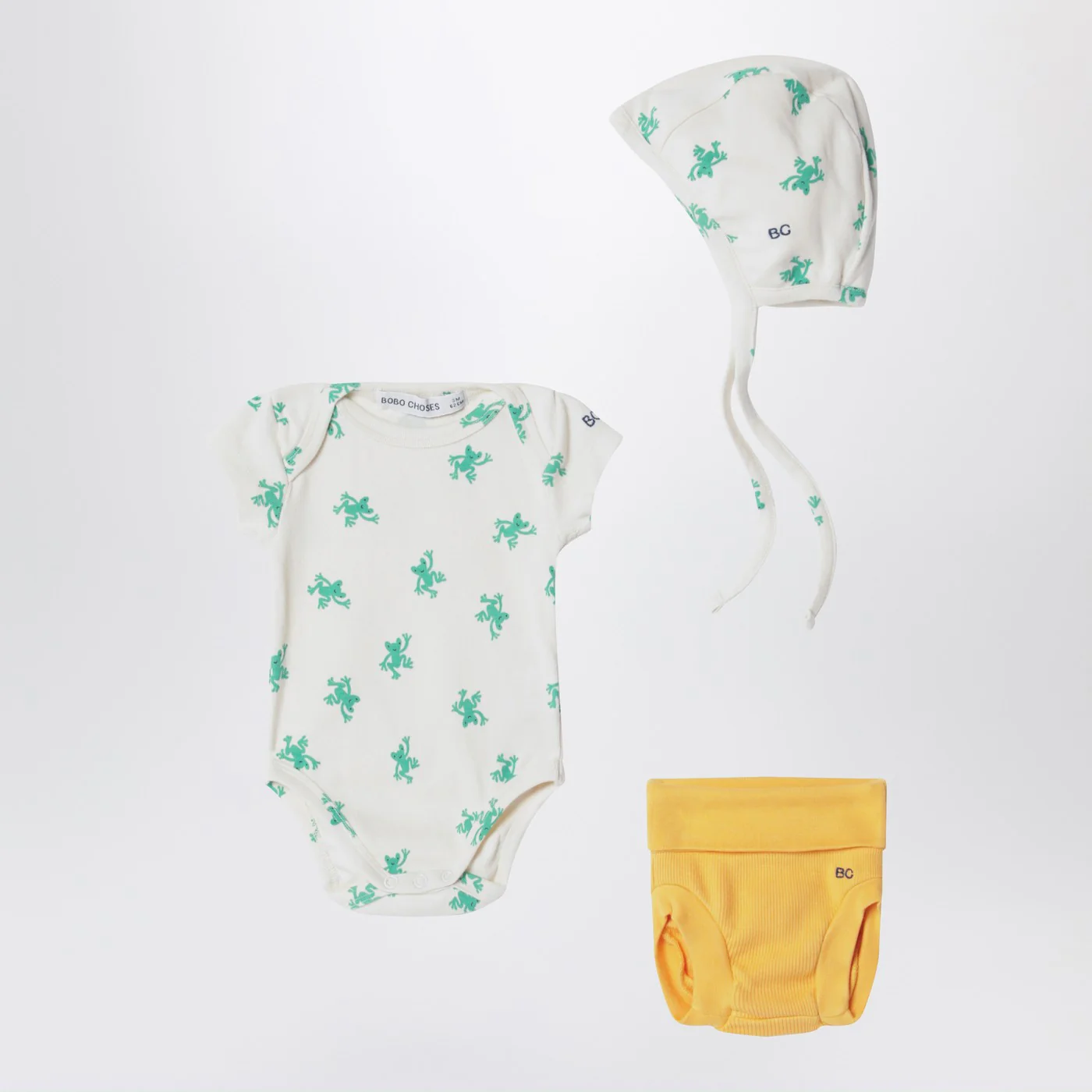 Bobo Choses Three-piece set white/yellow in cotton