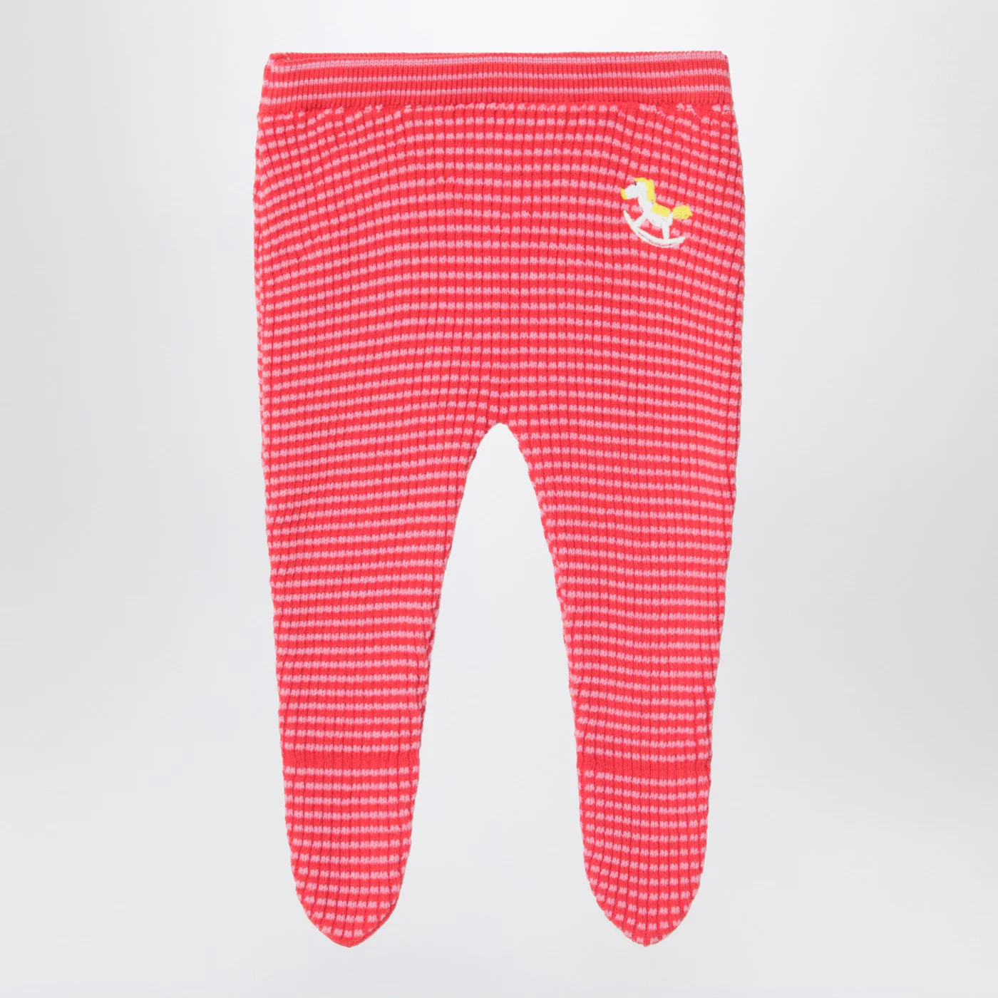 Bobo Choses Red/pink Rocking Horse footed leggings
