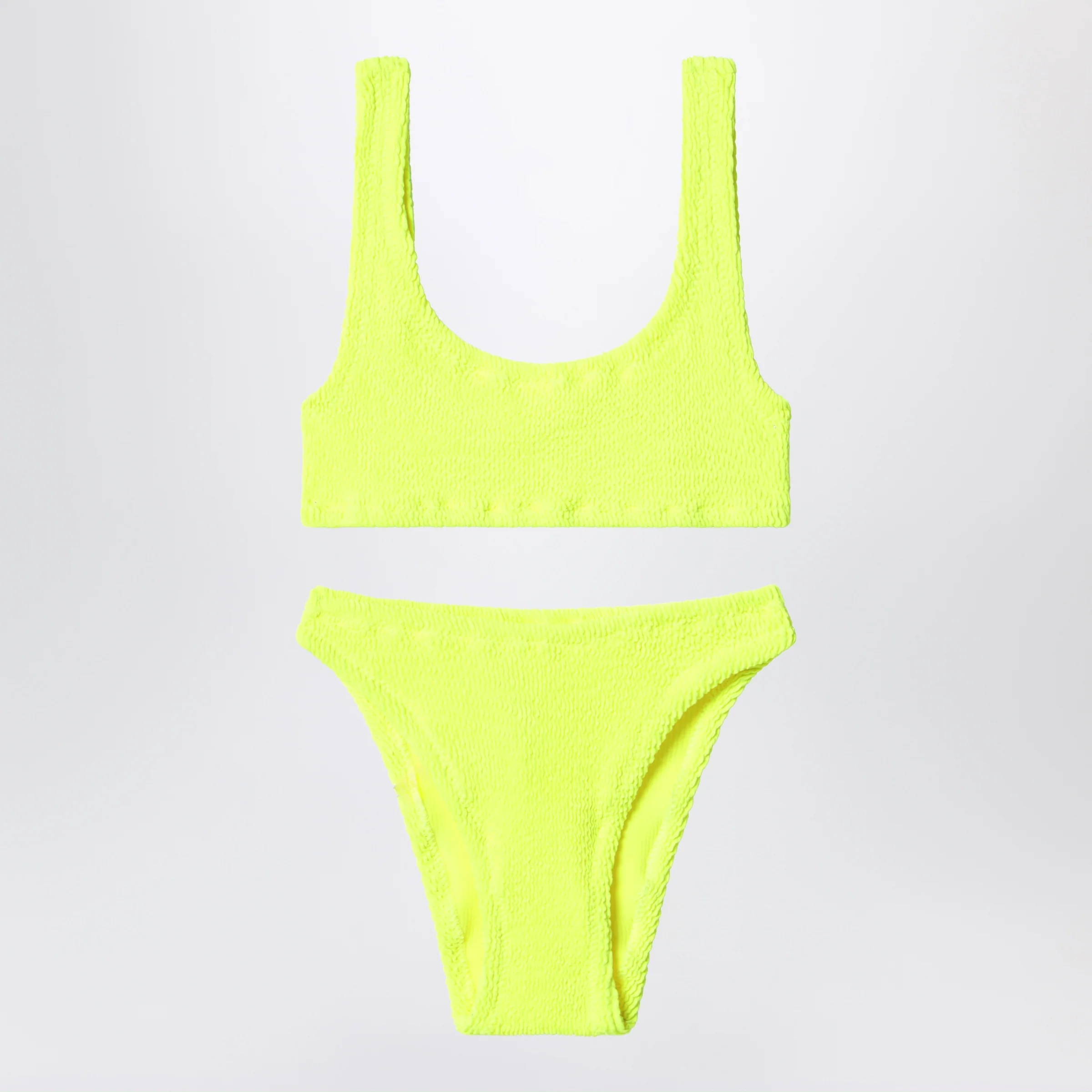 MC2 Saint Barth Baker bikini in neon yellow crinkle fabric