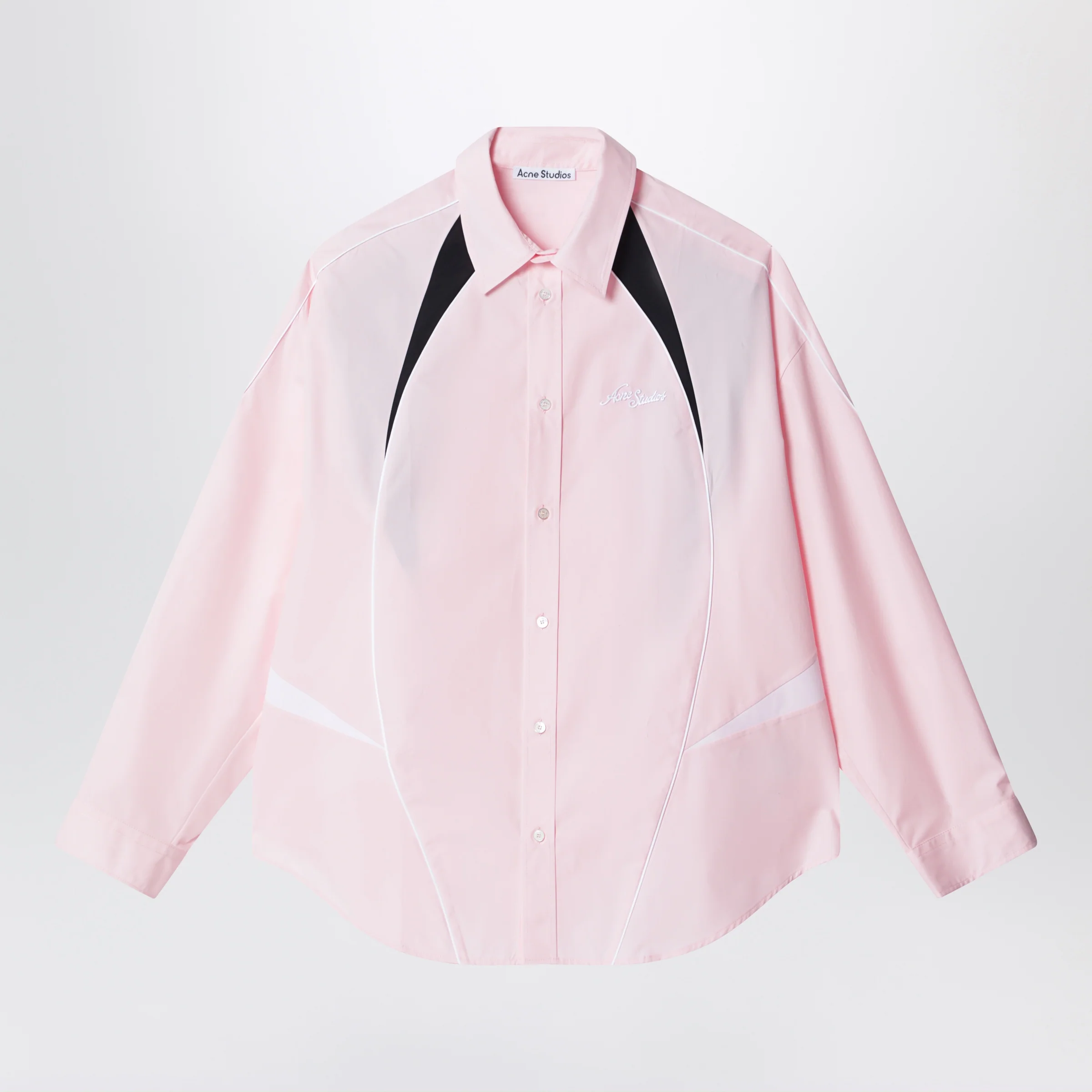 Acne Studios Embroidered logo button-up shirt Baby pink