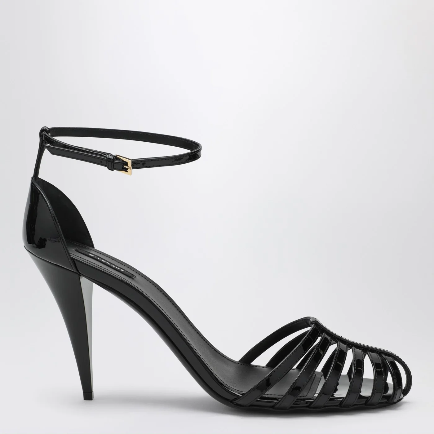 Givenchy Patent Leather Cage Heeled Sandals