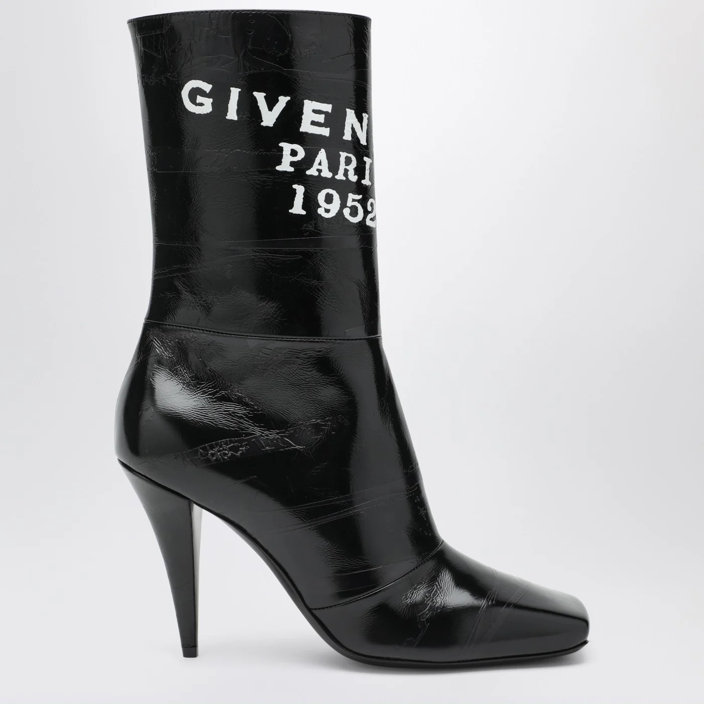 Black Sliced Square GIVENCHY Tape ankle boots
