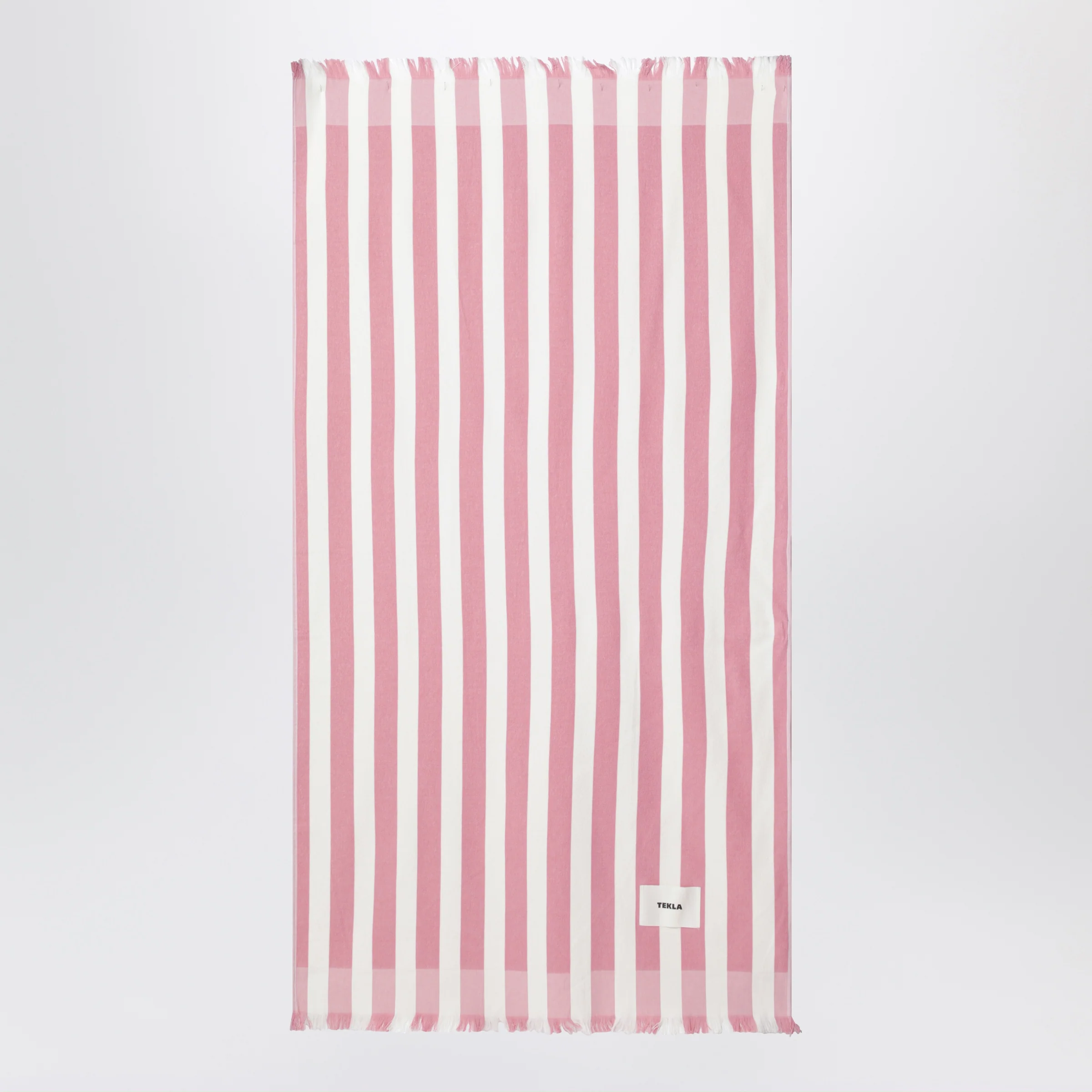 Tekla Pink/white striped beach towel