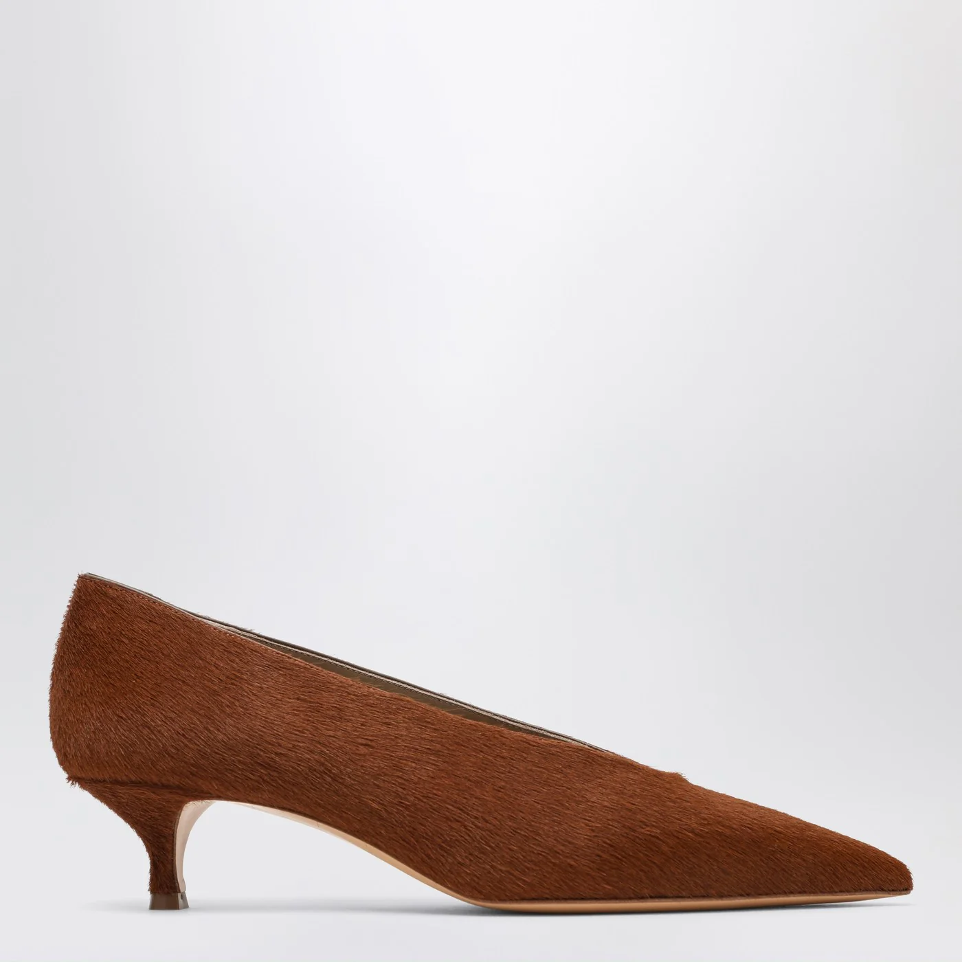 Le Monde Béryl Babouche Kitten cowhide-effect décolleté