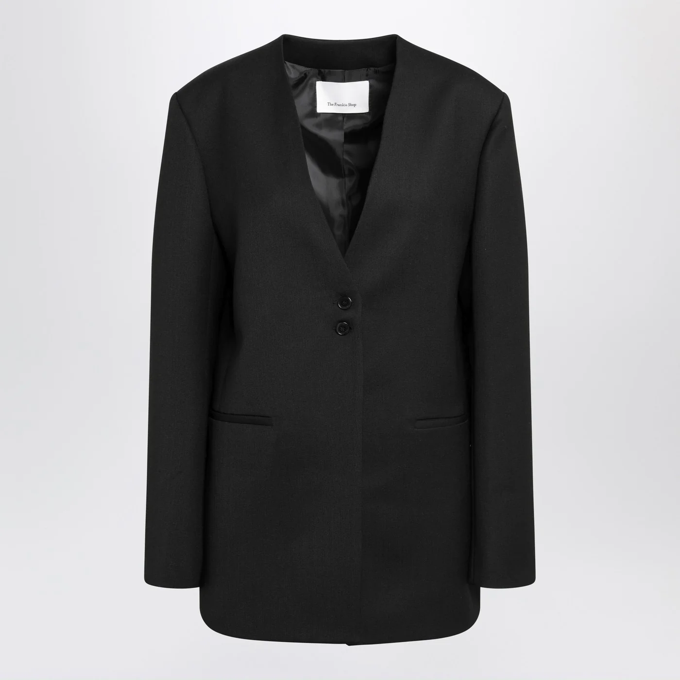 The Frankie Shop Winsen black wool-blend jacket