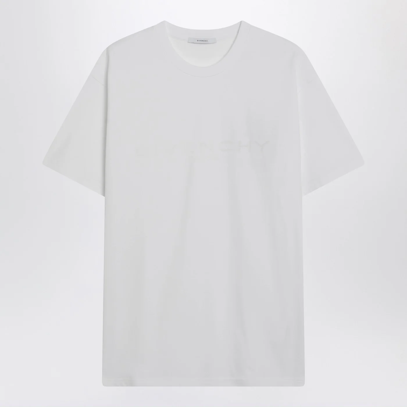 Givenchy White cotton and silk T-shirt with jacquard logo