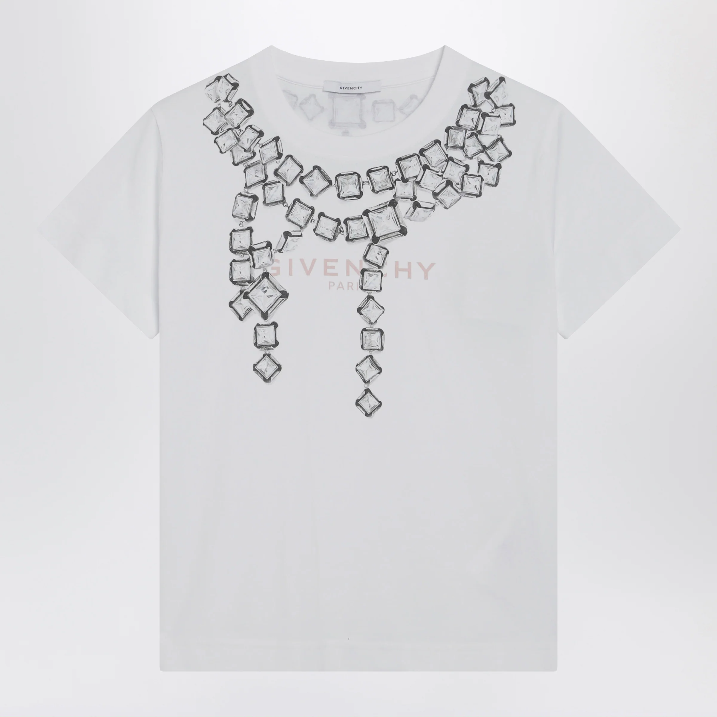 Givenchy Deconstructed Crystals cotton T-shirt in white