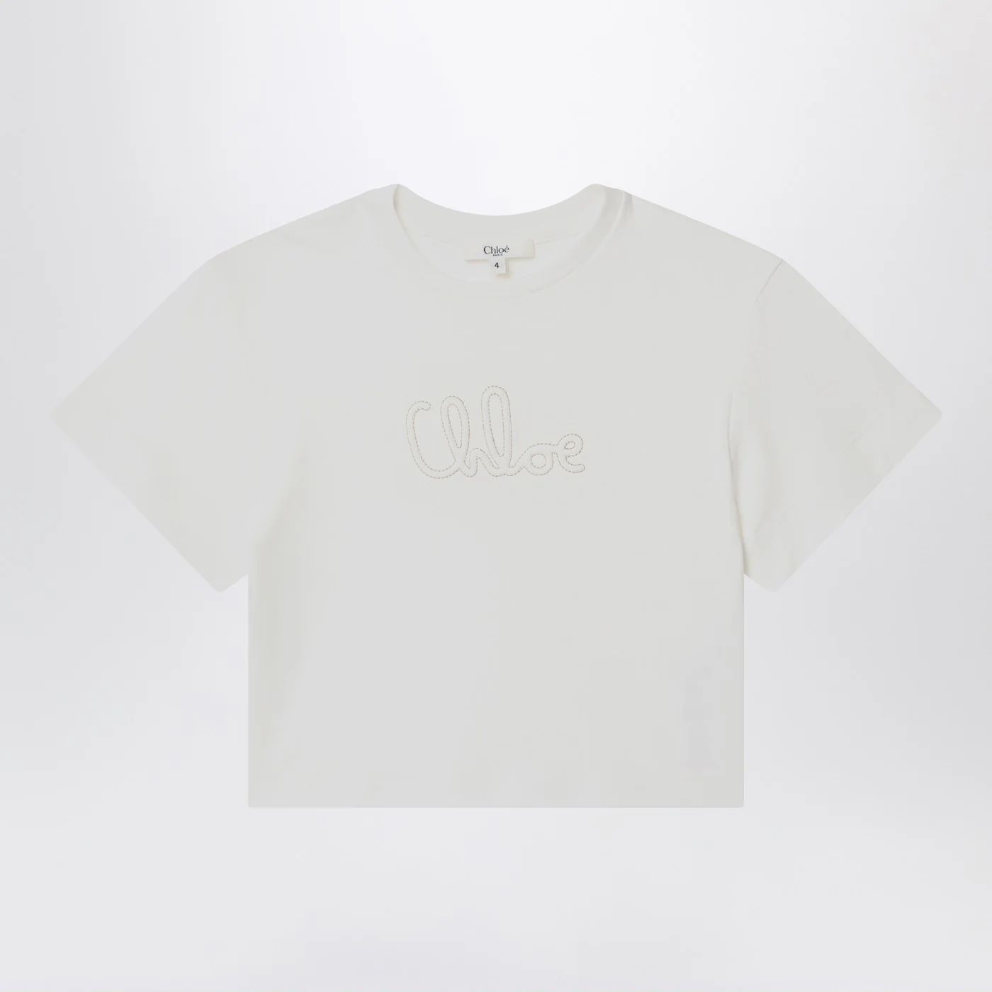 Chloé White T-shirt with embroidered logo