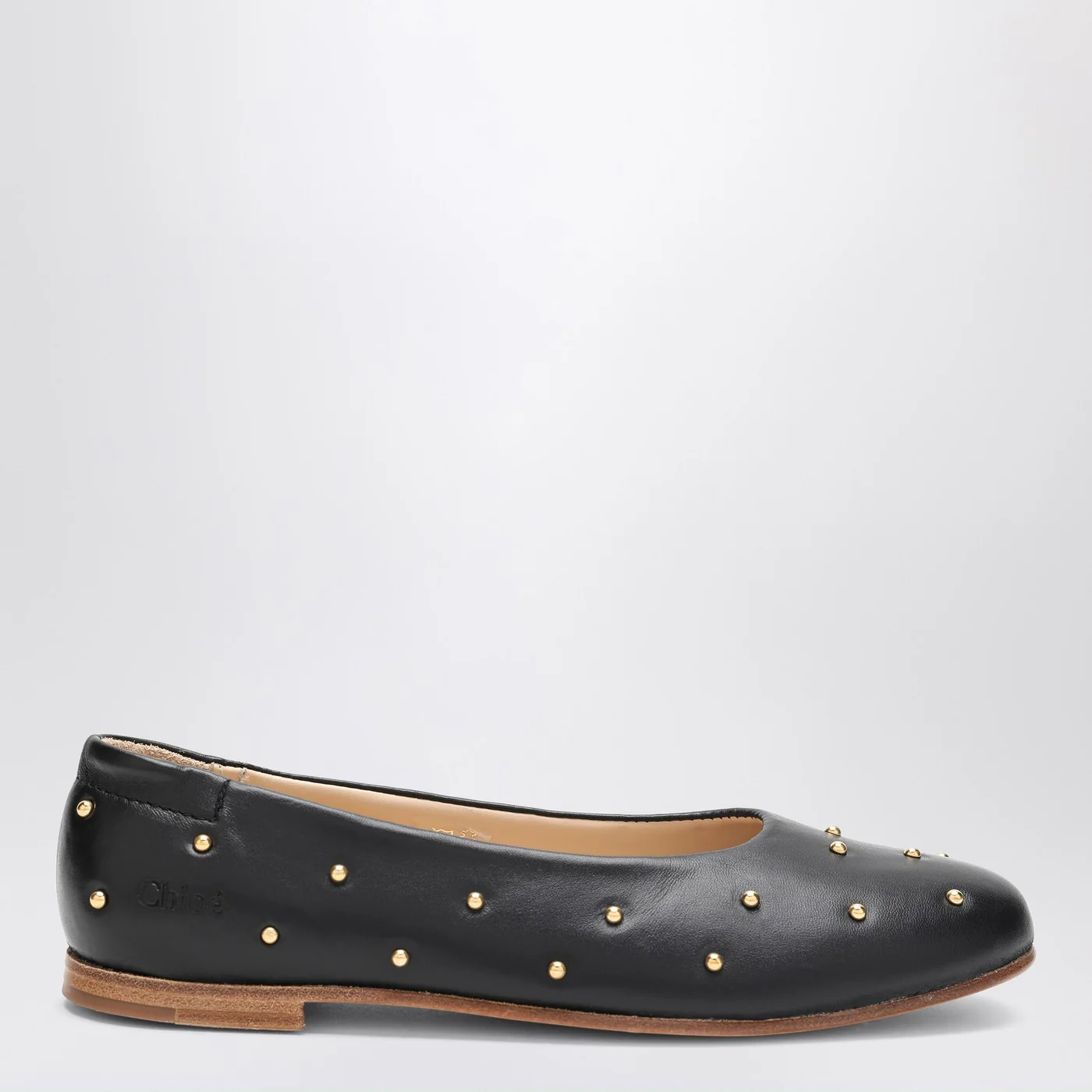 Chloé Black ballet flats with small studs