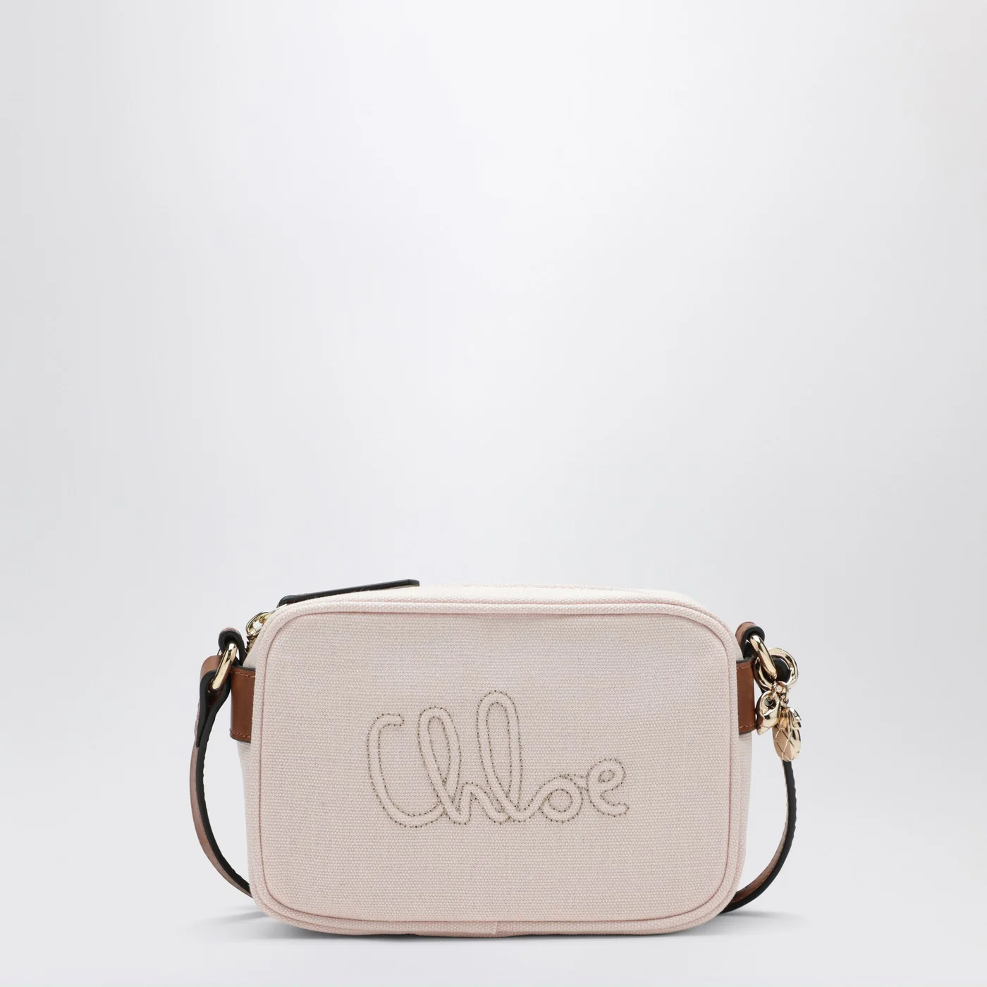 Chloé Petal pink crossbody bag with logo embroidery