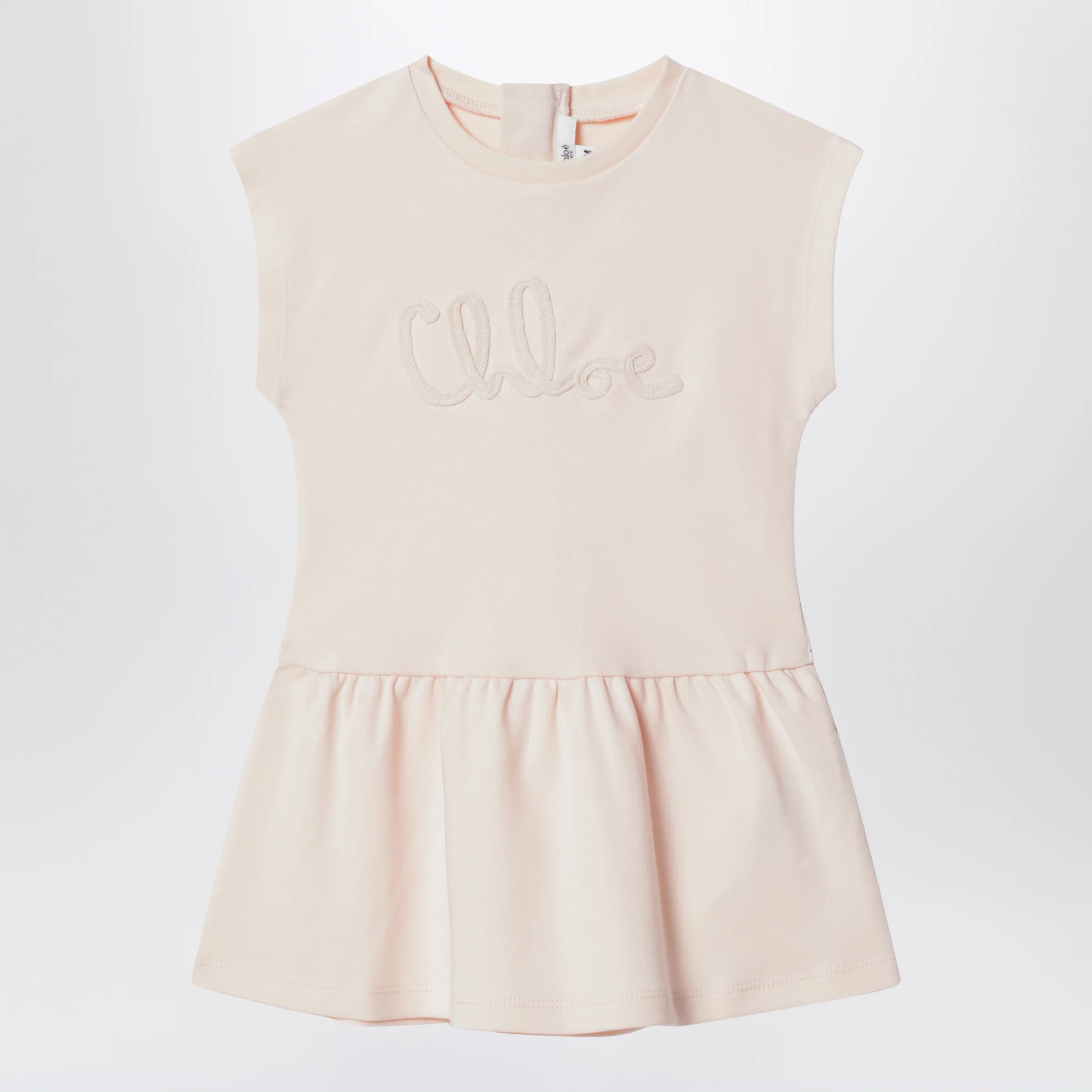 Chloé Light pink dress with logo embroidery