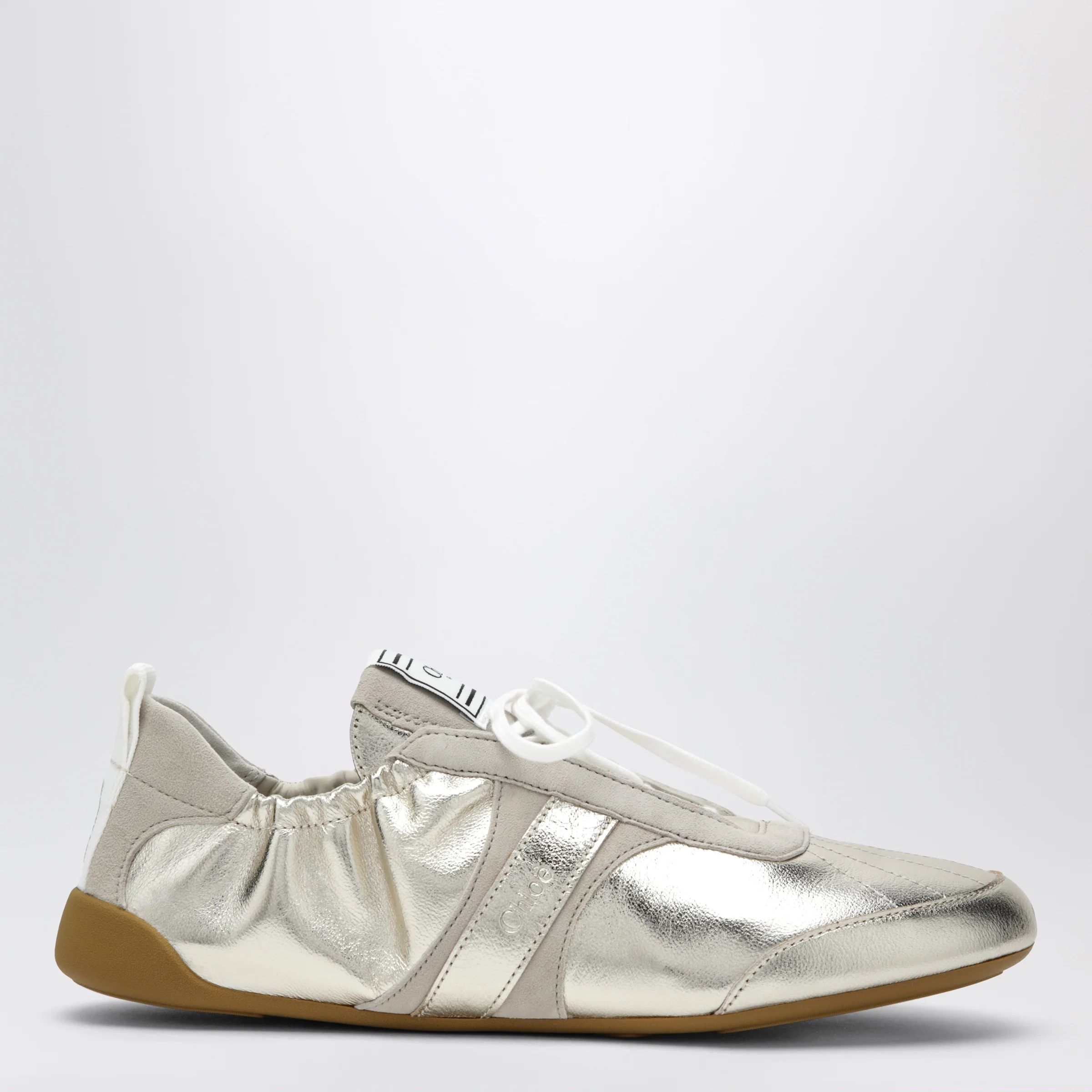 Chloé Kick Sneakers in Palladium Metallic Finish