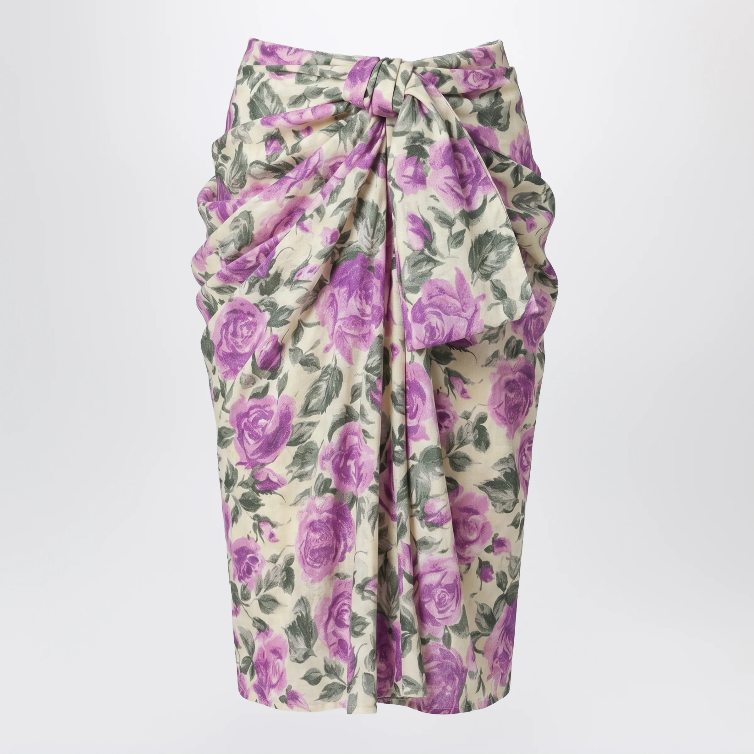 Chloé Midi silk skirt with multicolour floral print