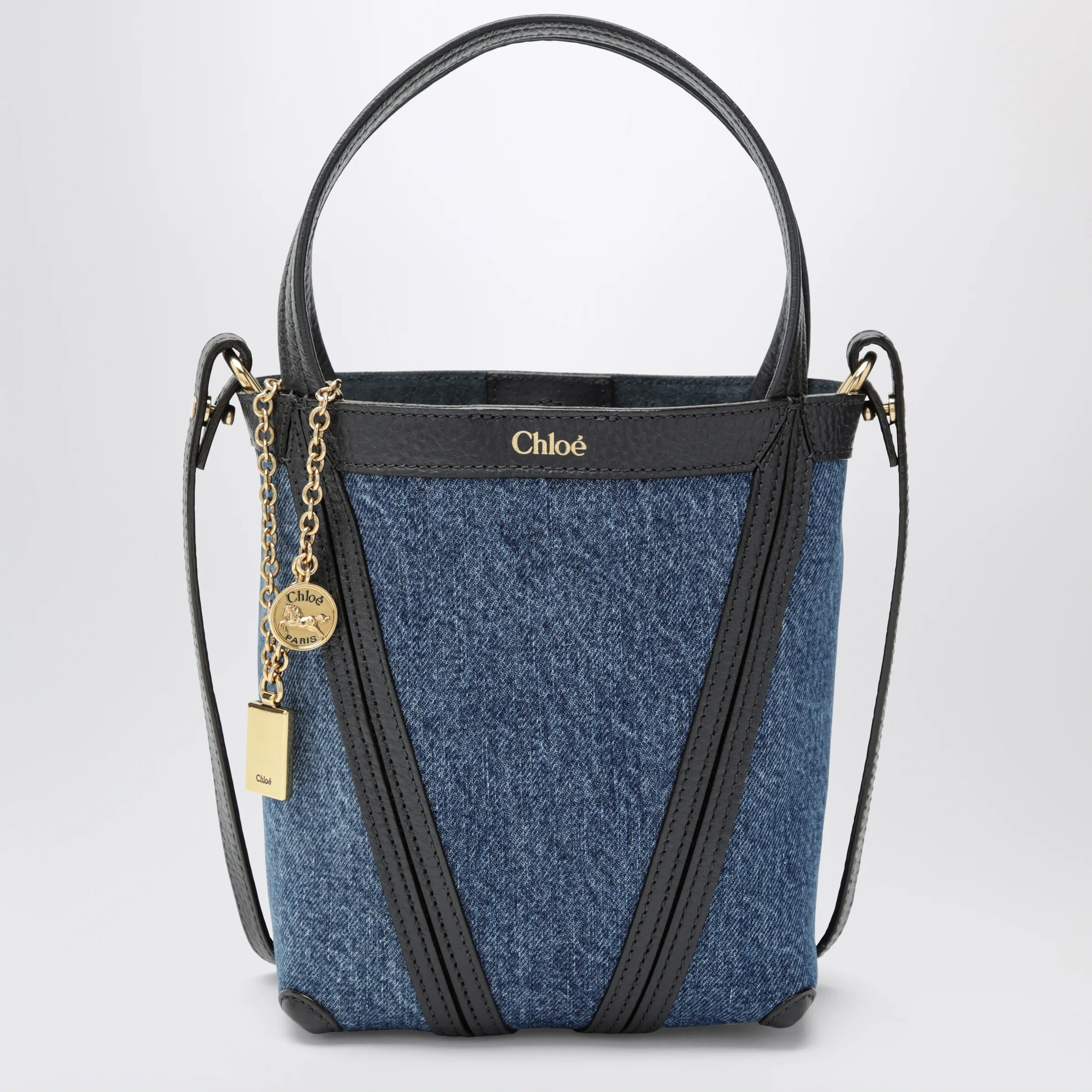 Small Chloé Spin tote bag in denim