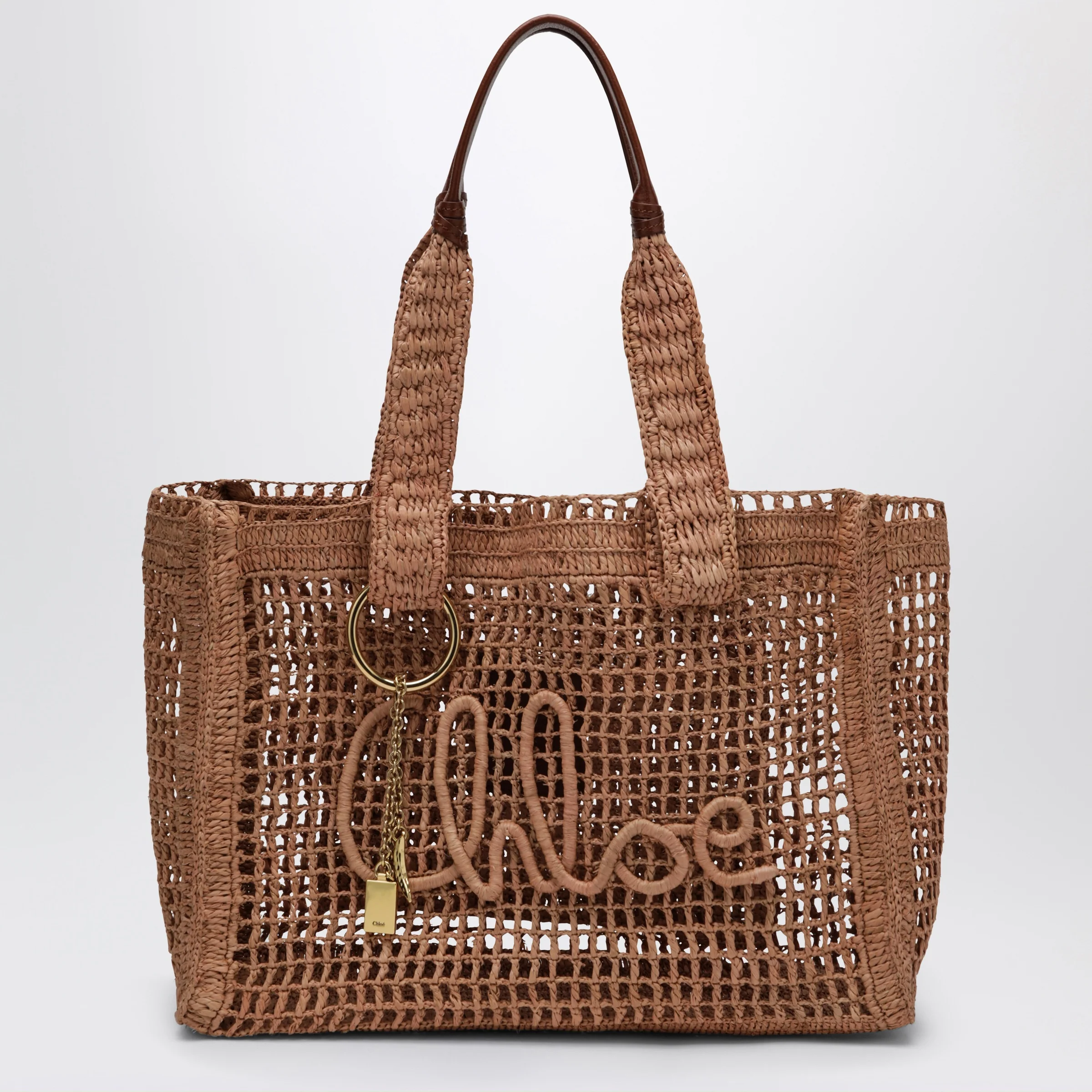 Chloé East-West Summer Banana Tote Bag Summery Beige in Raffia