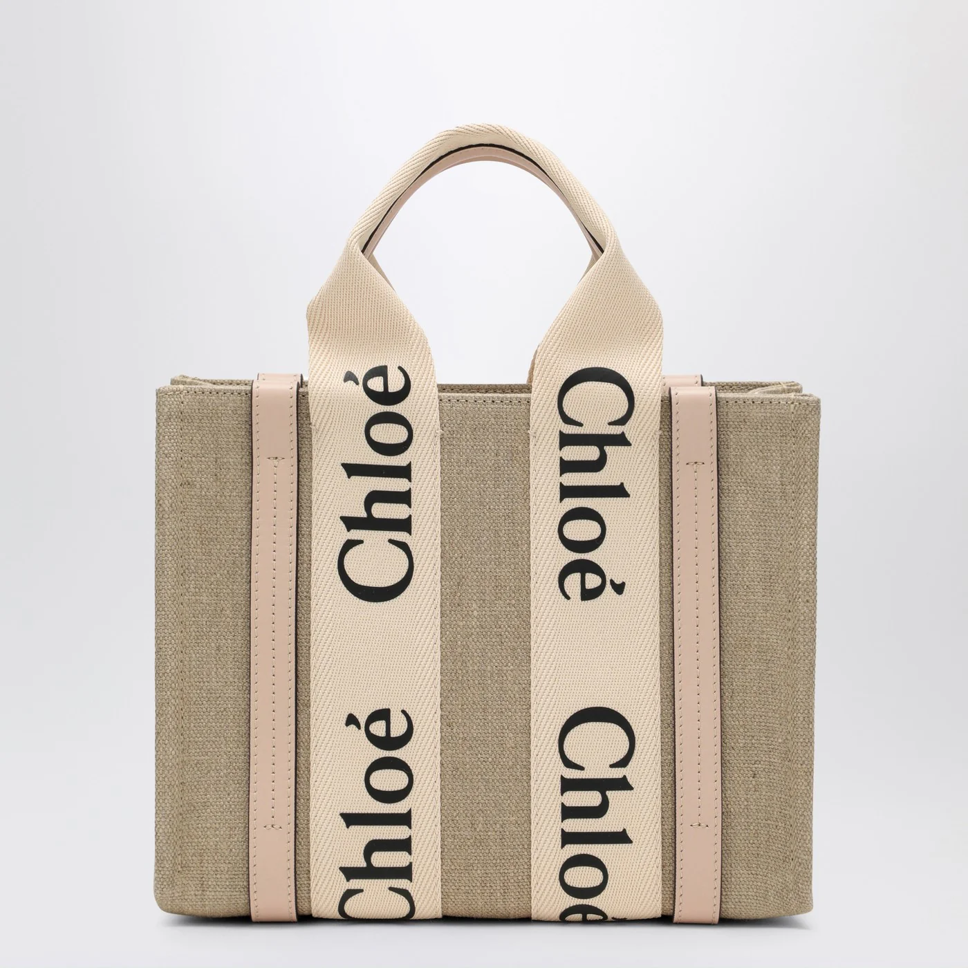 Chloé Woody little bag in beige canvas
