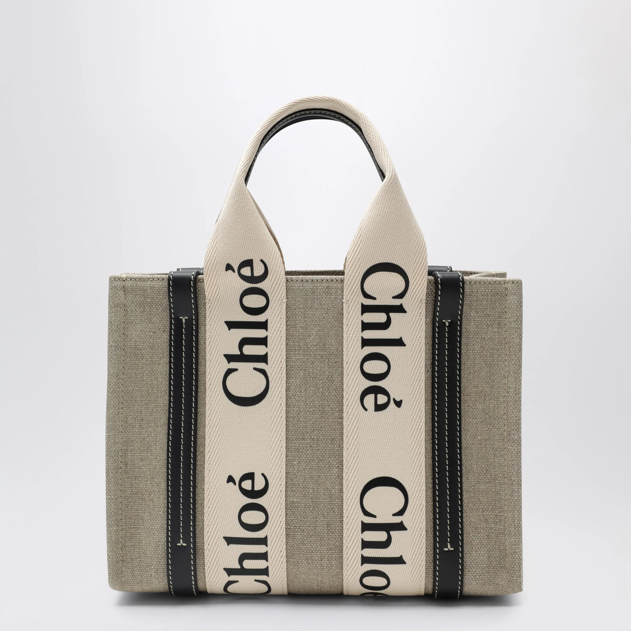 Chloé Woody little bag in beige canvas