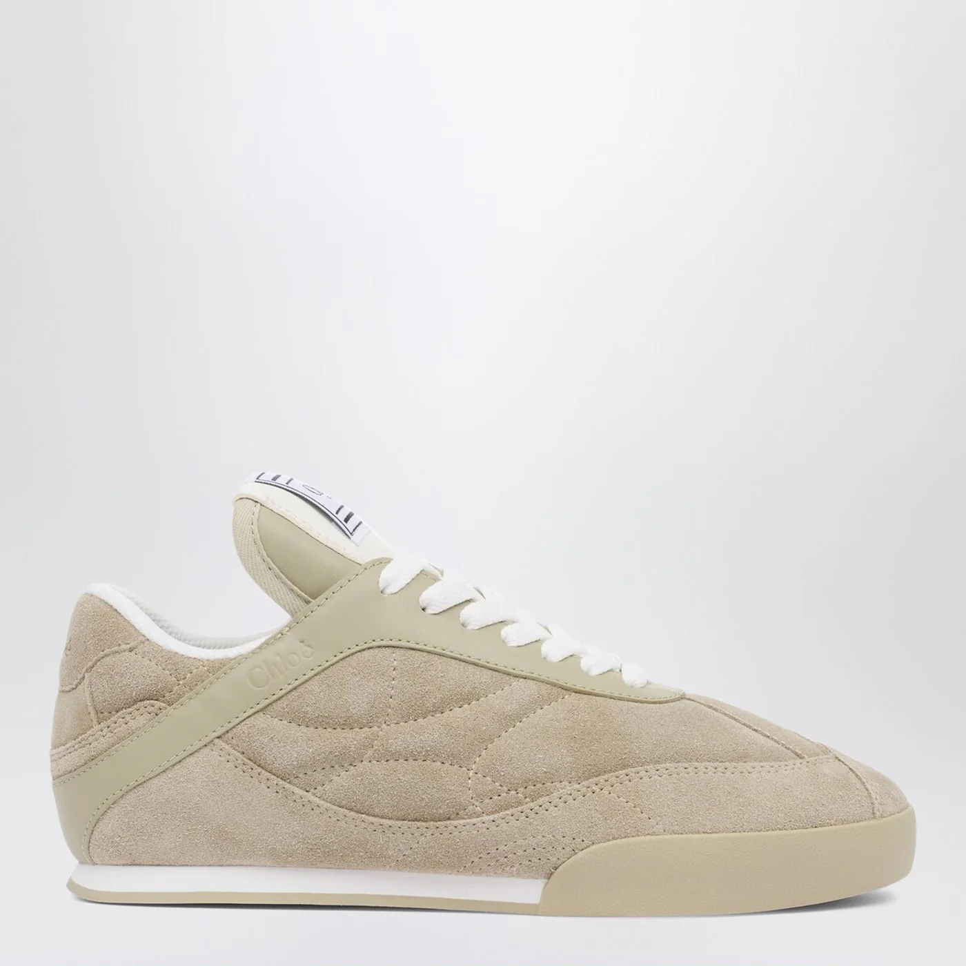 Chloé Kick Pale Khaki suede Sneakers