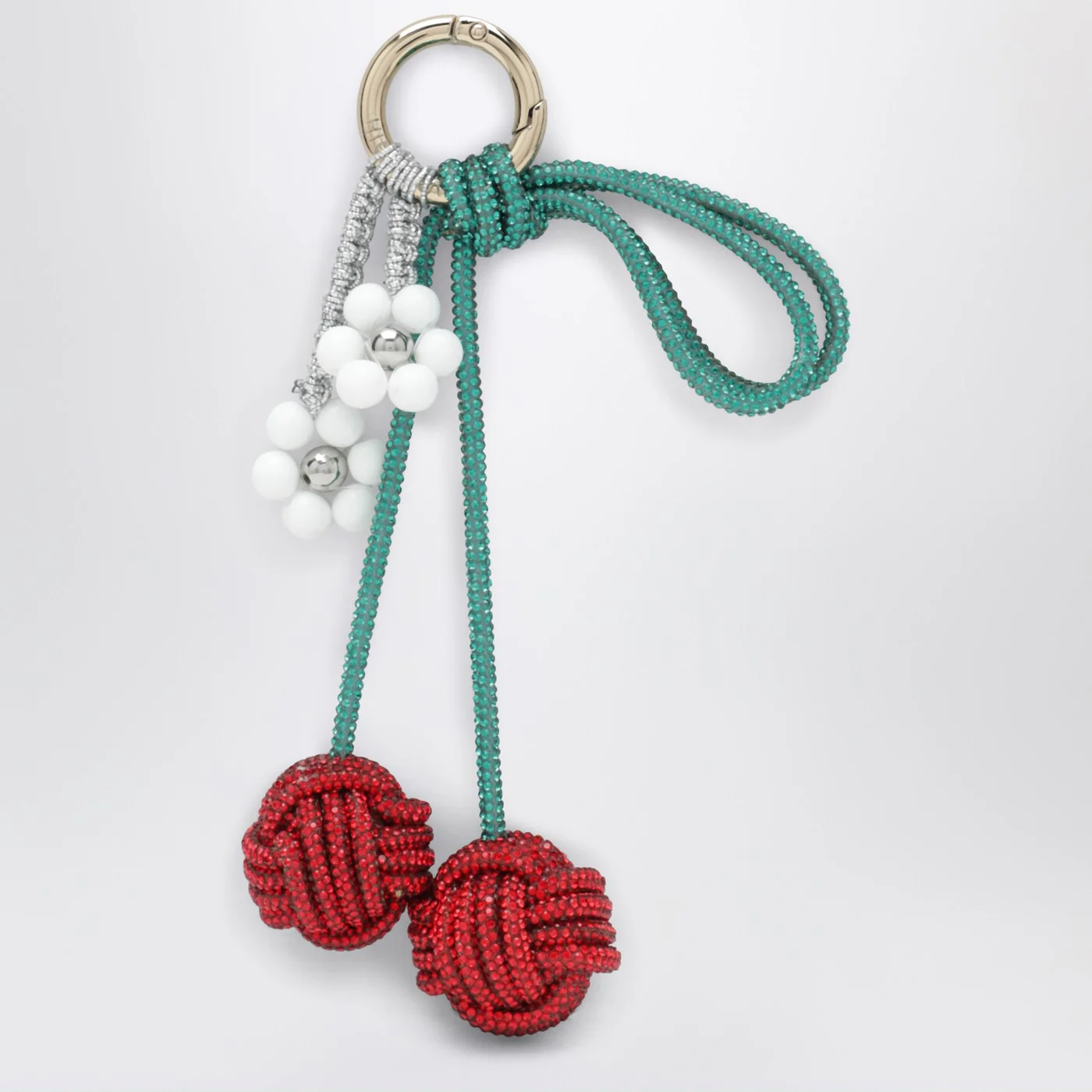 Hibourama Cherry charm with red/green crystals