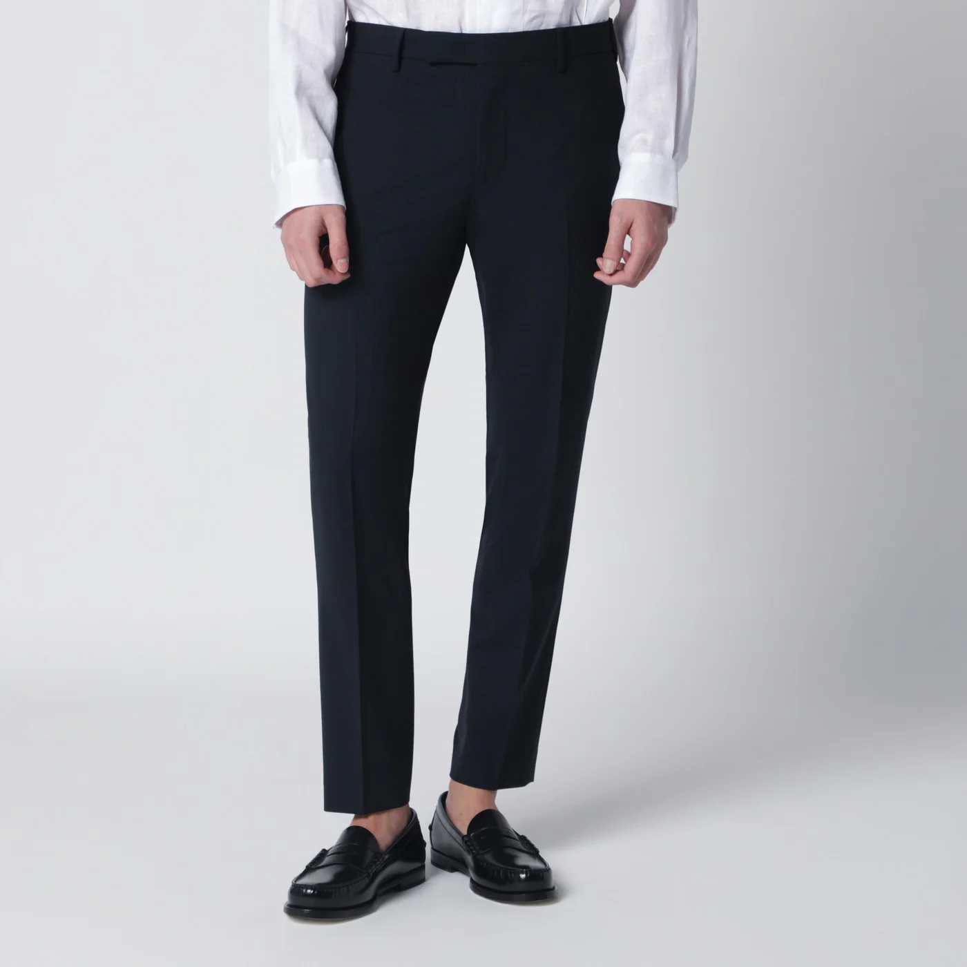 PT Torino Navy blue wool-blend trousers