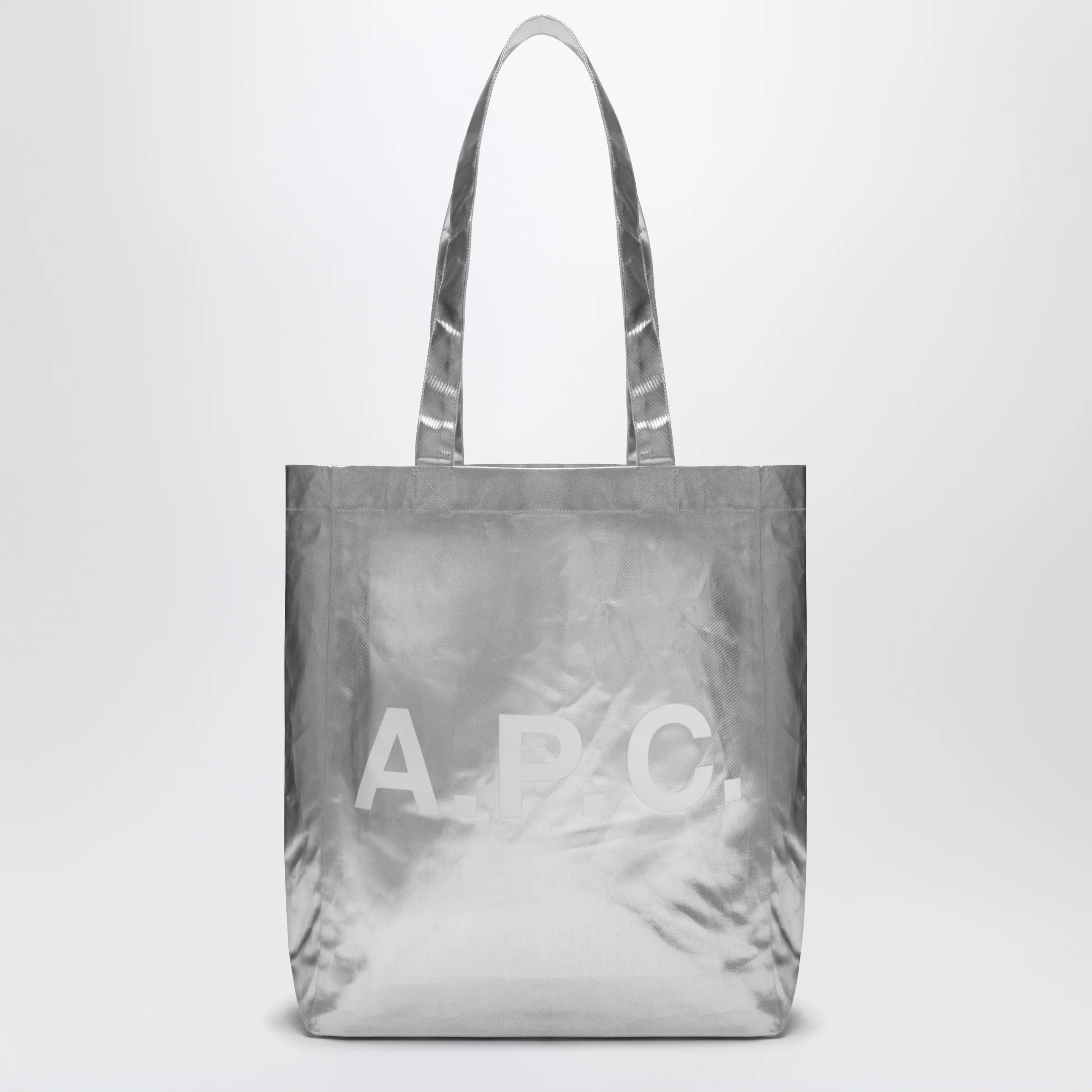 A.P.C. Lou metallic silver tote bag