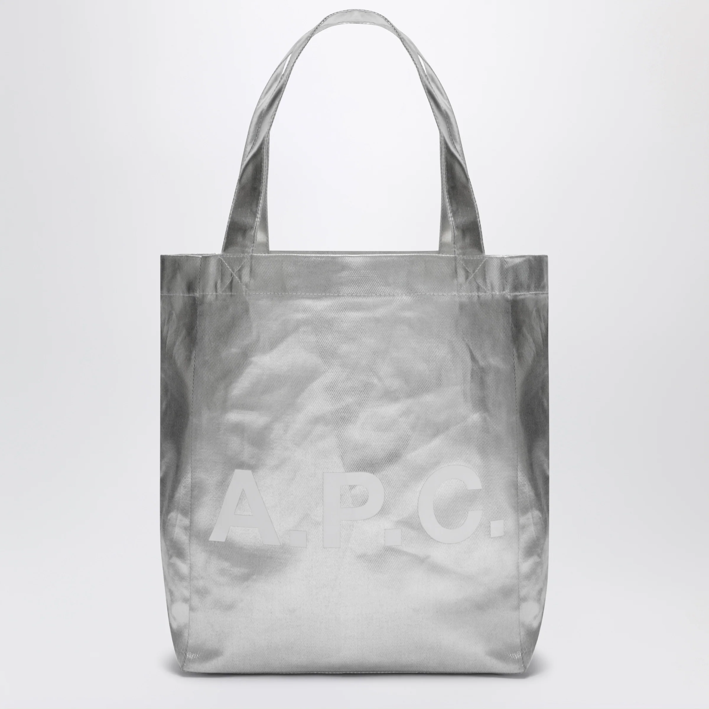 A.P.C. Small Lou metallic silver tote bag