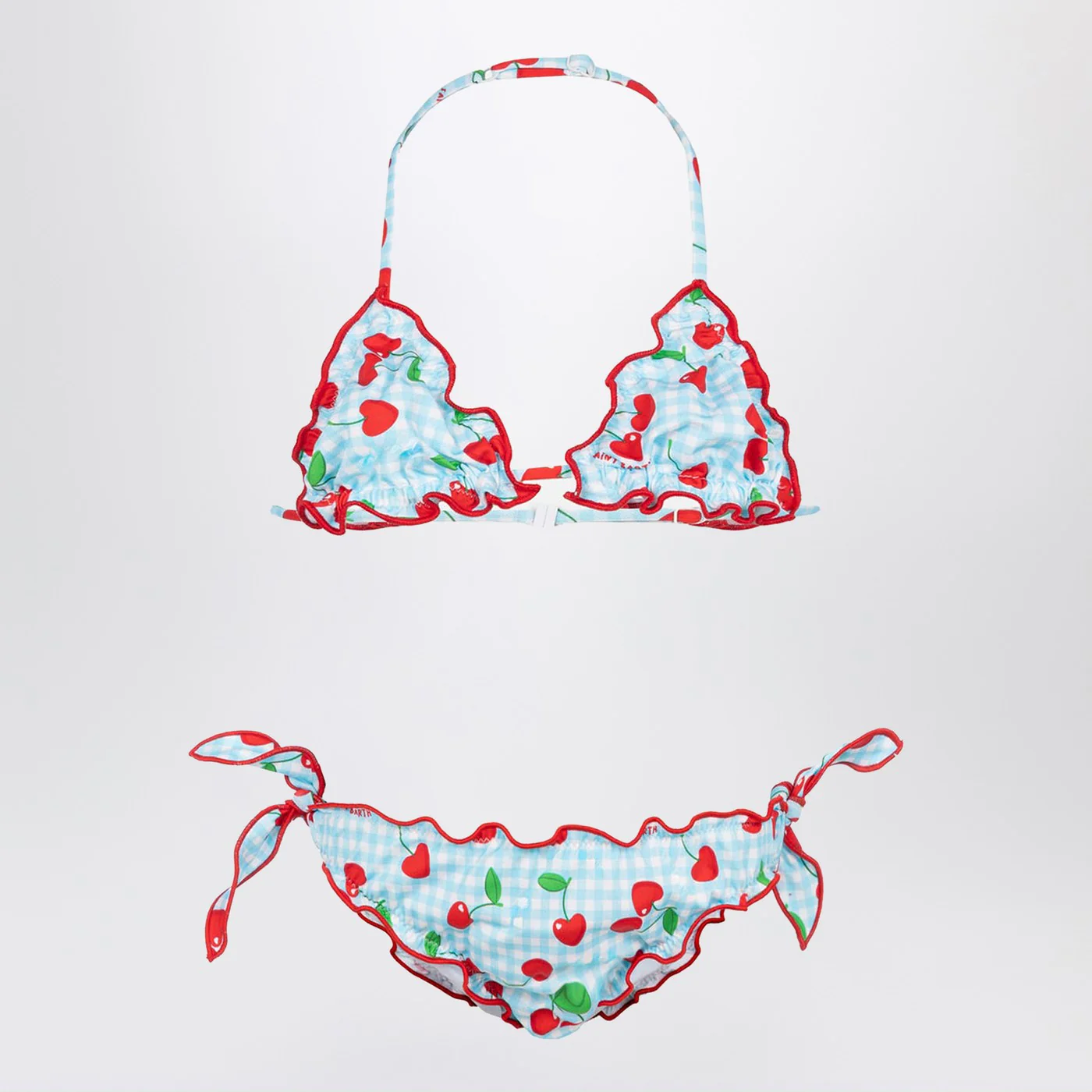 MC2 Saint Barth Cris bikini with Vichy and cherries pattern