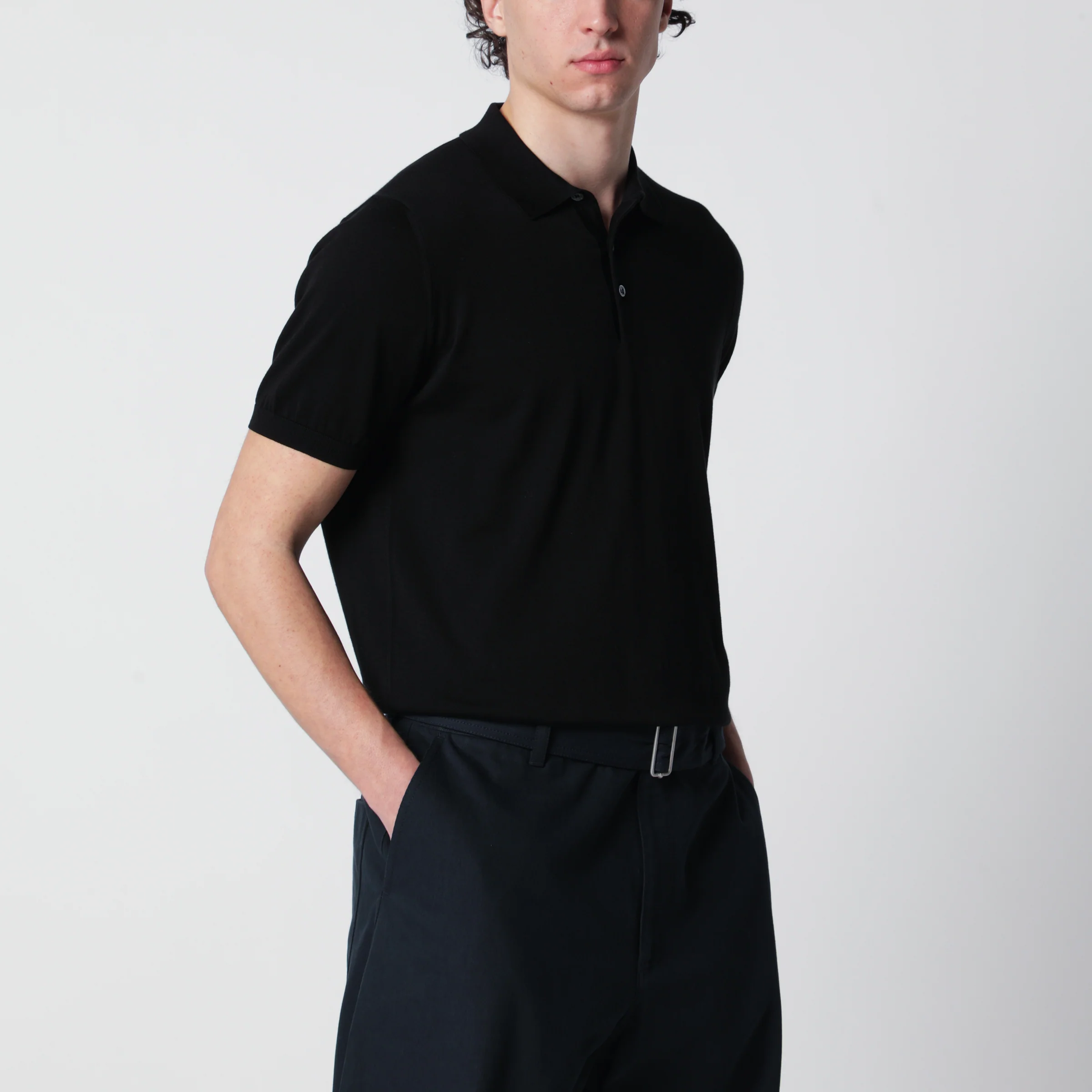 Drumohr Black polo shirt in cotton