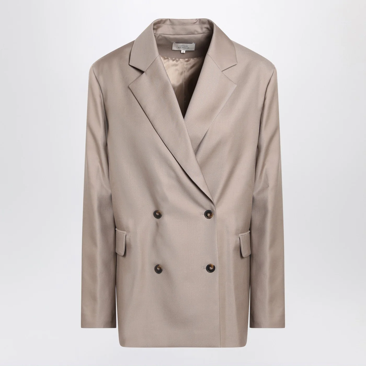 LouLou De Saison Double-breasted wool jacket in taupe color