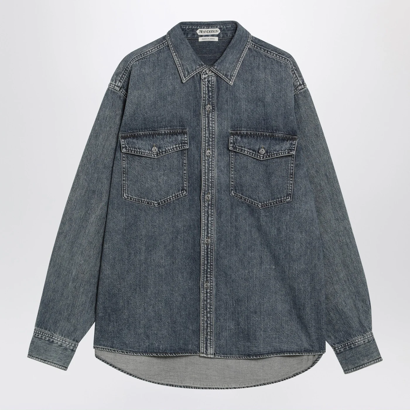 JW Anderson Mid-blue oversized denim shirt