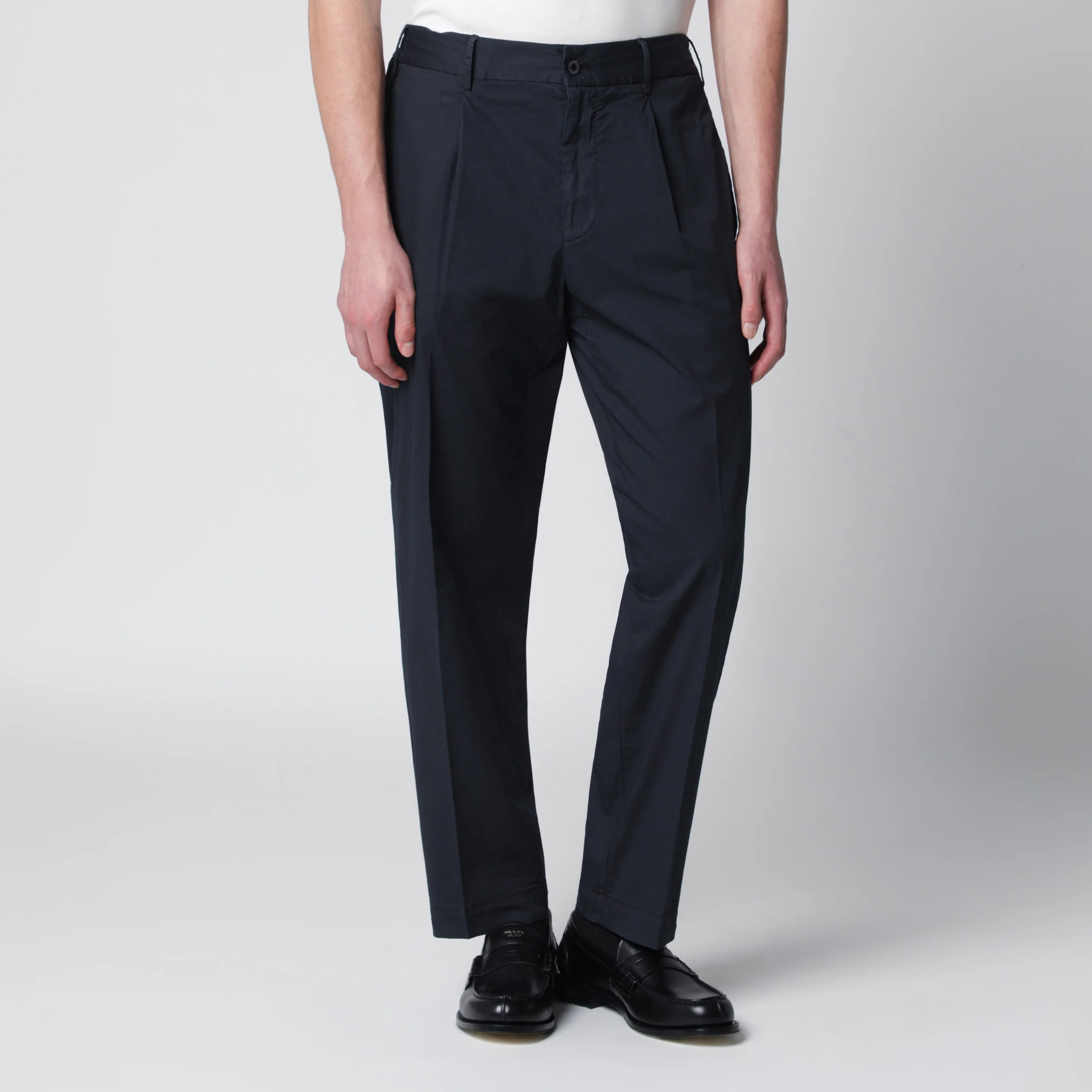 Santaniello Blue trousers in cotton blend
