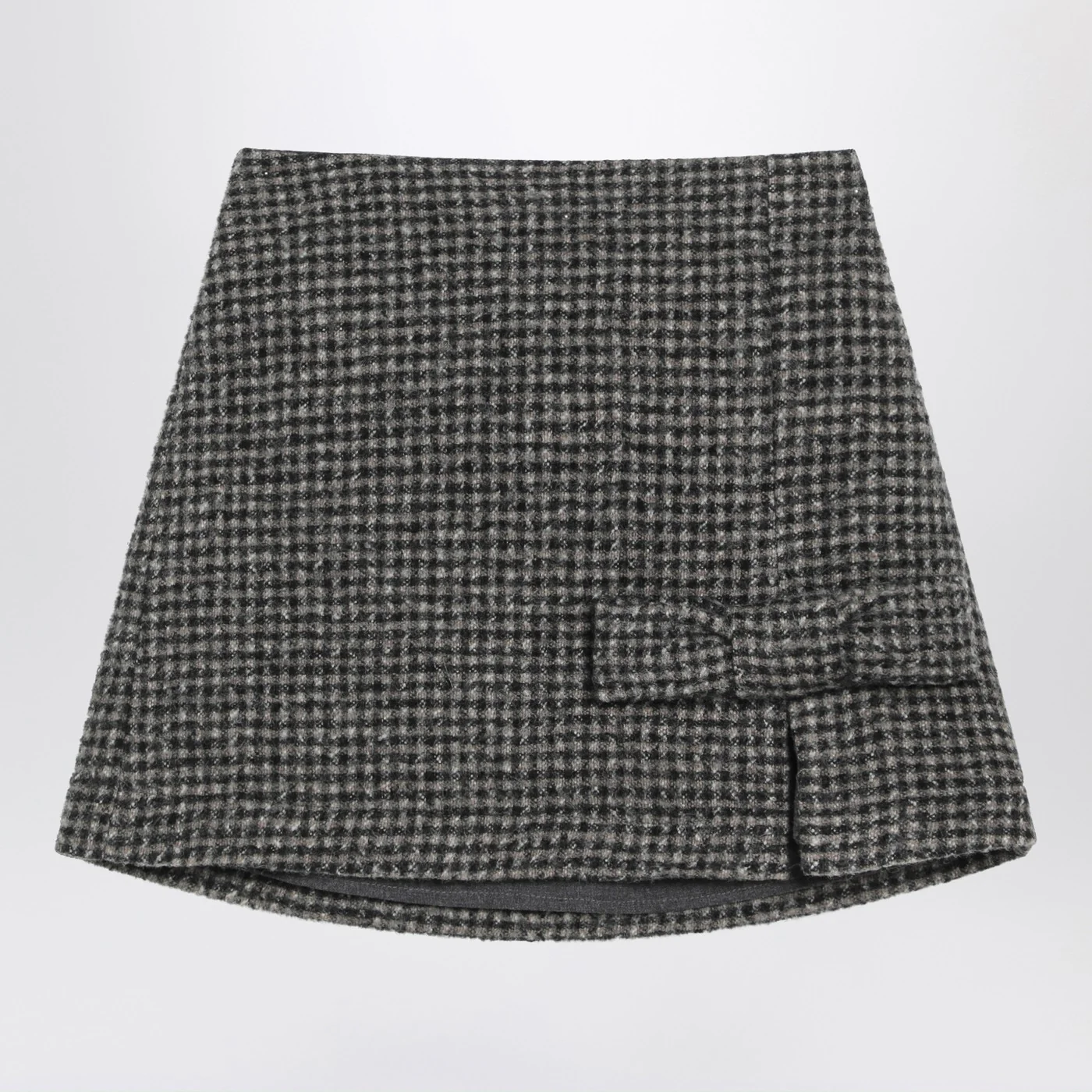 Douuod Ebony/beige checked wool Nicaragua skirt
