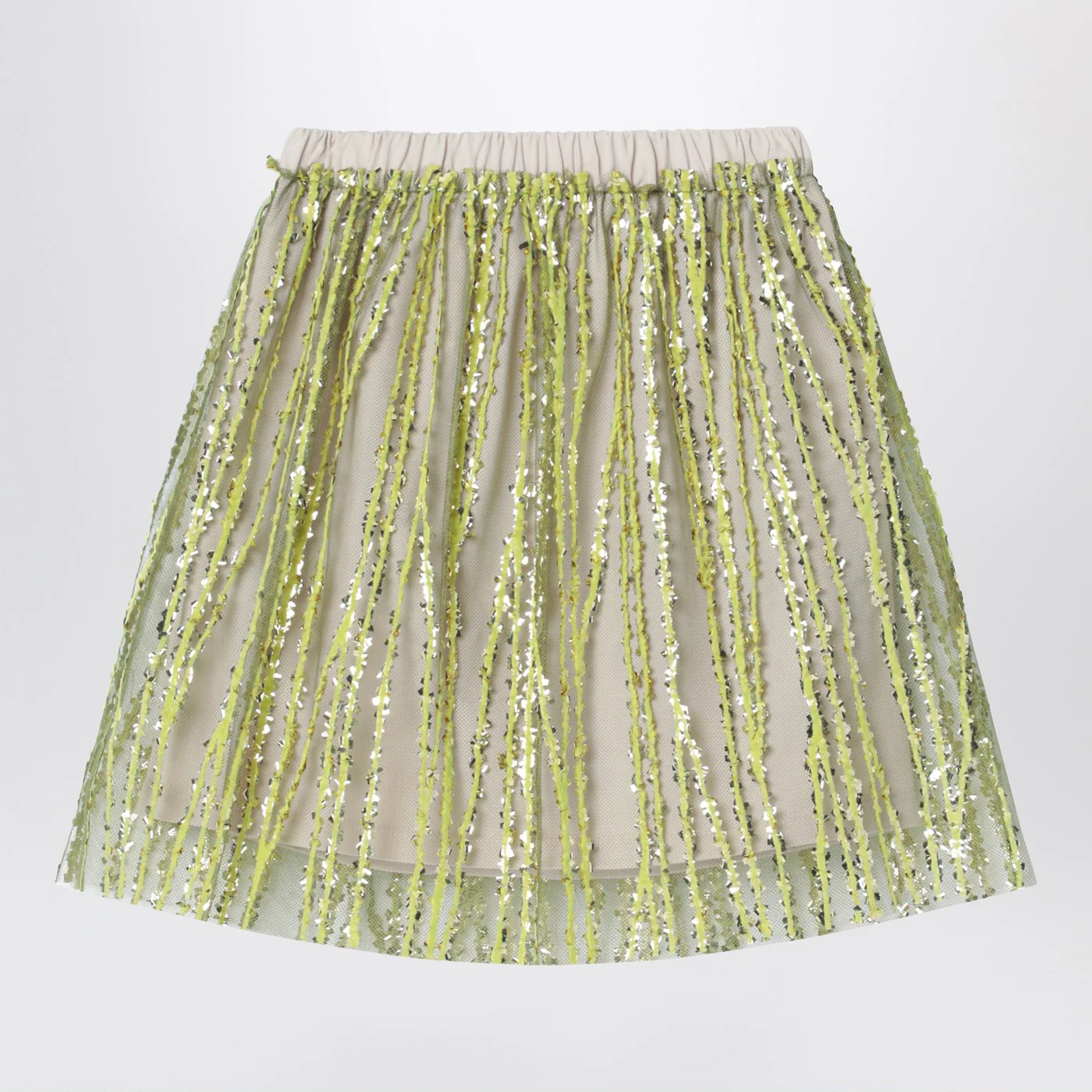 Douuod Tulle skirt with lime embroidery
