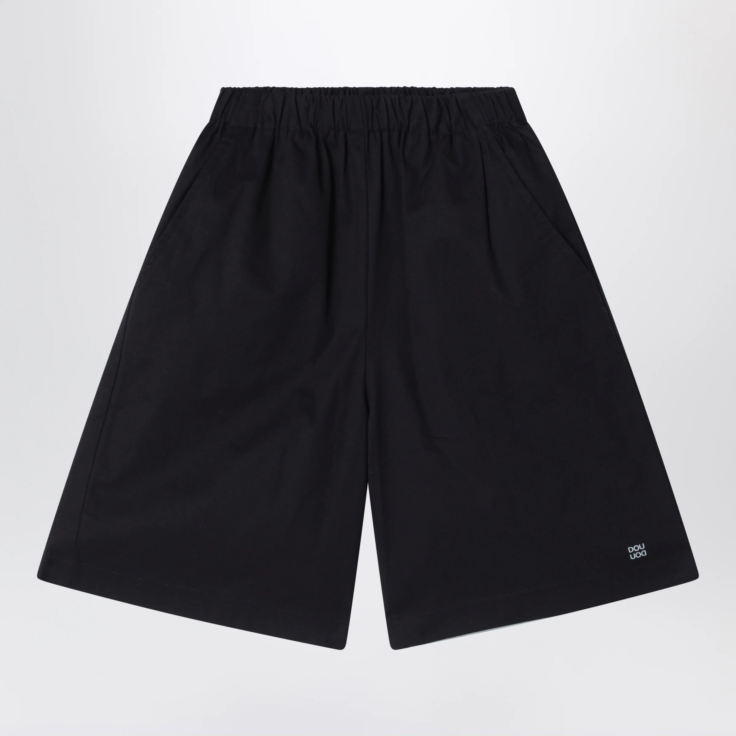 Douuod Primula black bermuda shorts in cotton poplin