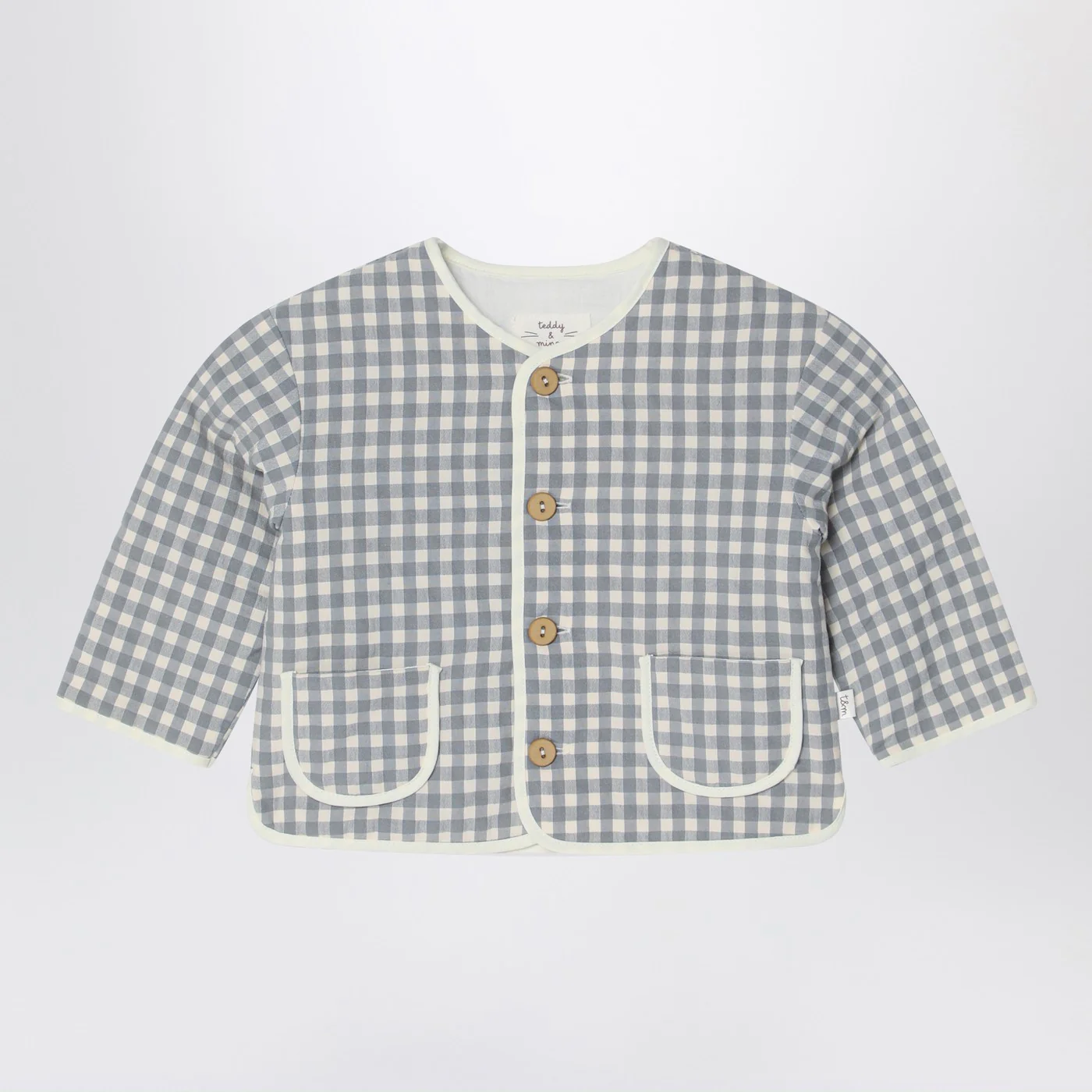 Teddy & Minou Gray/white jacket with Vichy pattern