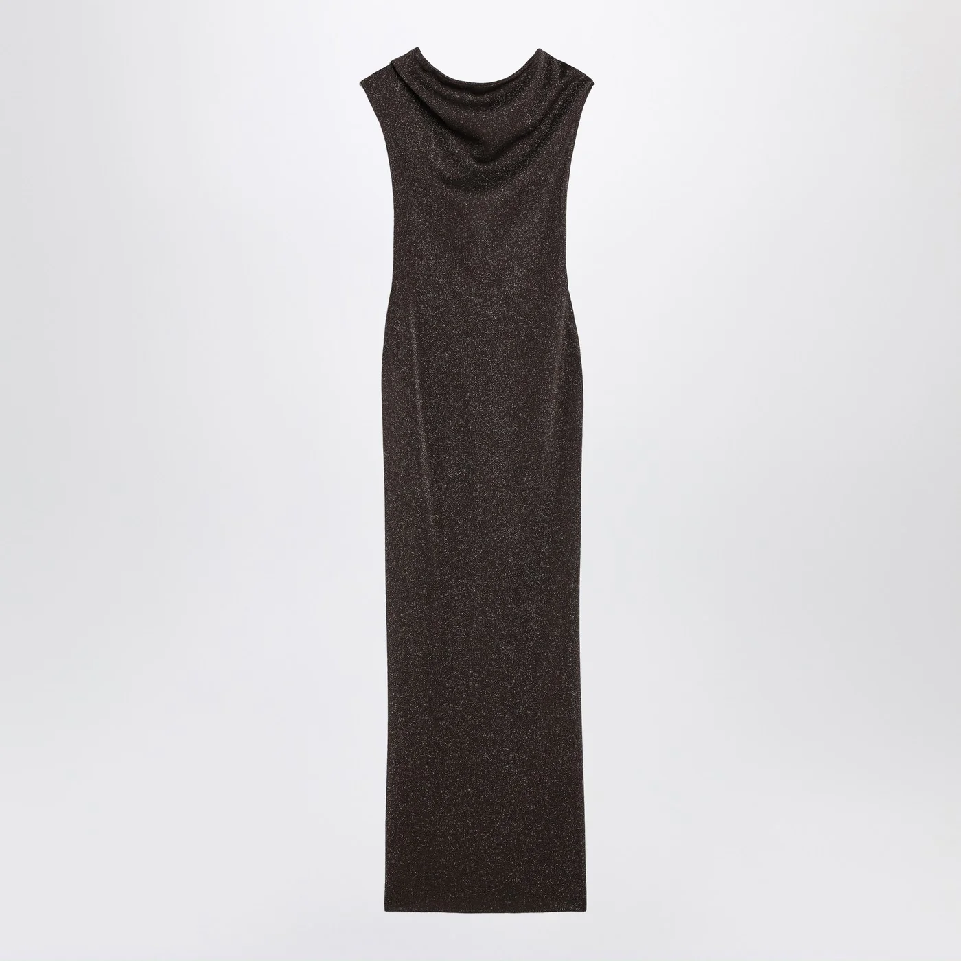 Max Mara Pianoforte Brown dress in viscose and lurex yarn