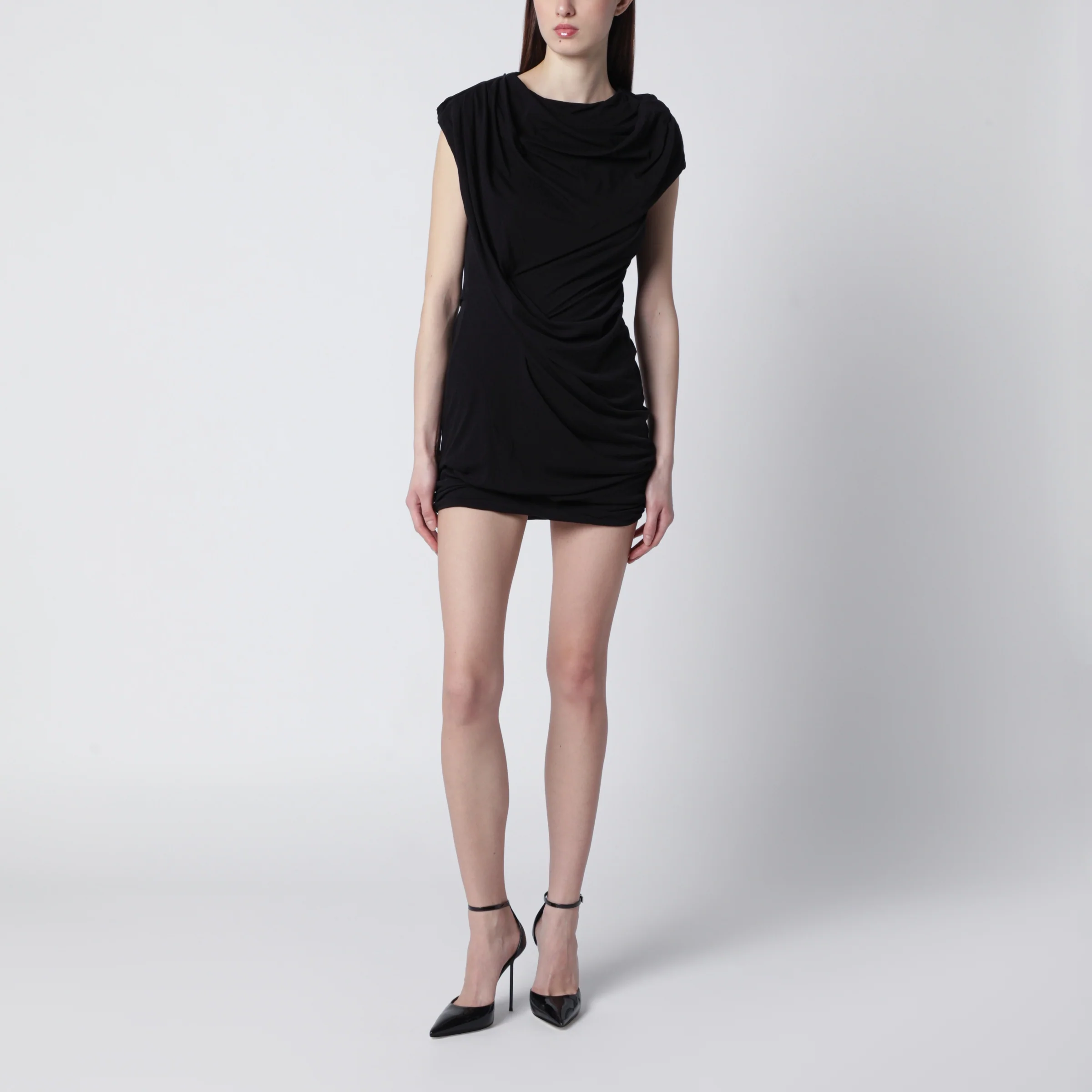 Entire Studios Twist mini dress in soot color