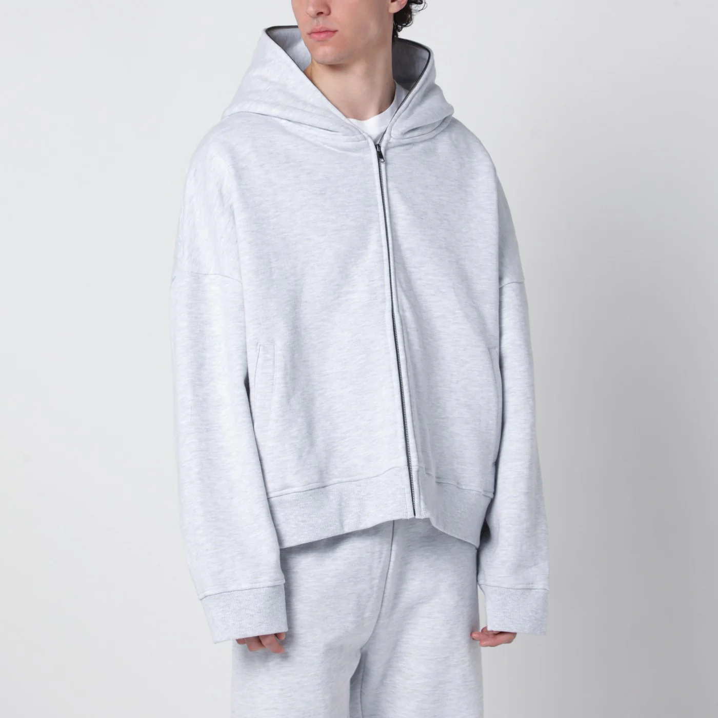 Entire Studios Grey cotton zip-up hoodie