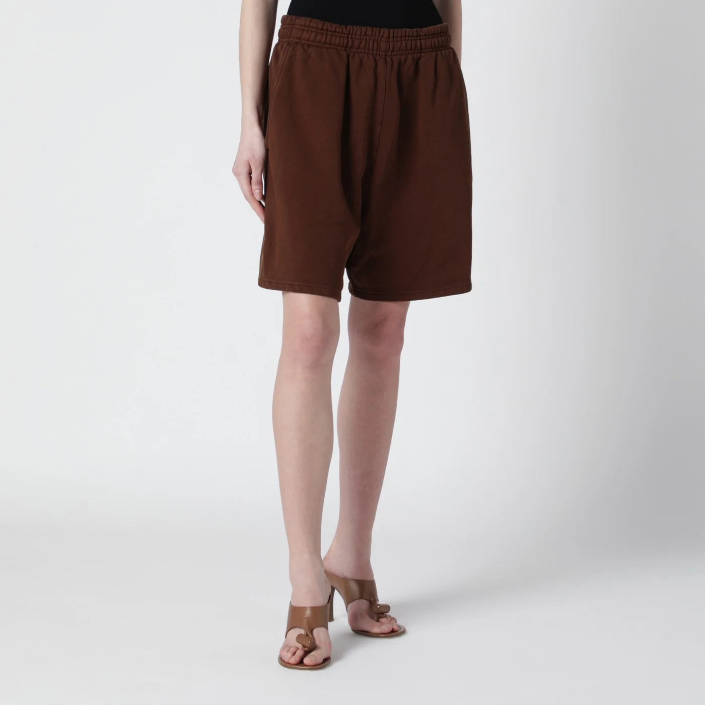 Entire Studios Brown cotton jogging shorts