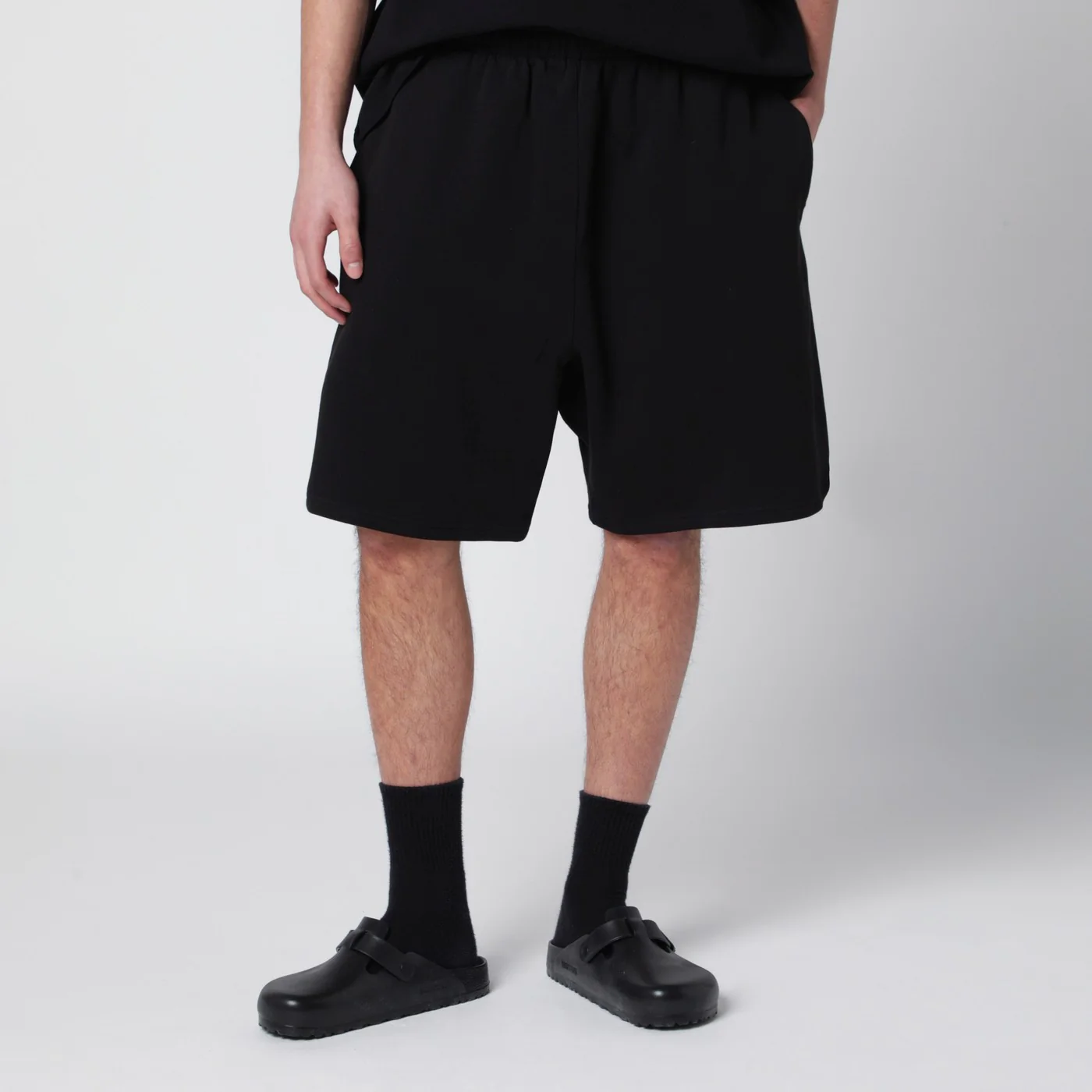 Entire Studios Black cotton Scuba shorts