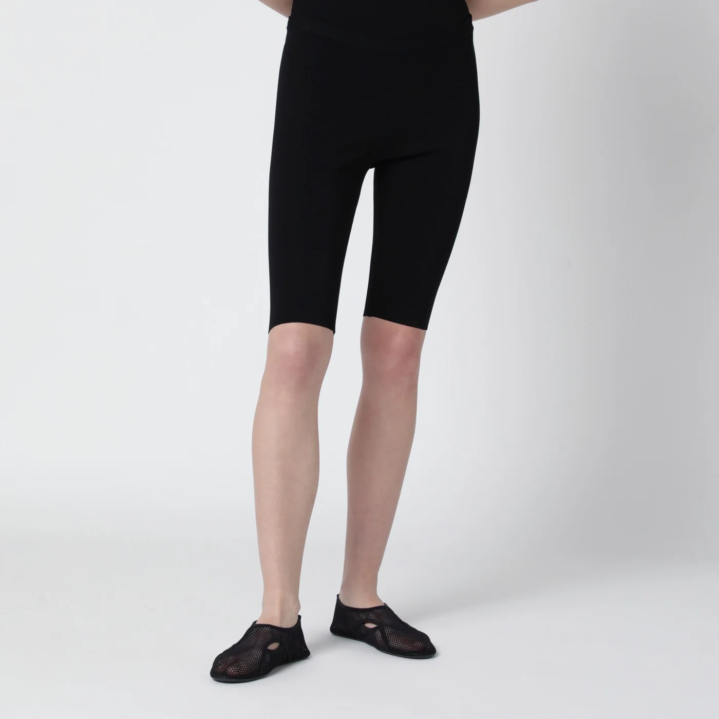 Entire Studios Black short leggings in viscose jersey