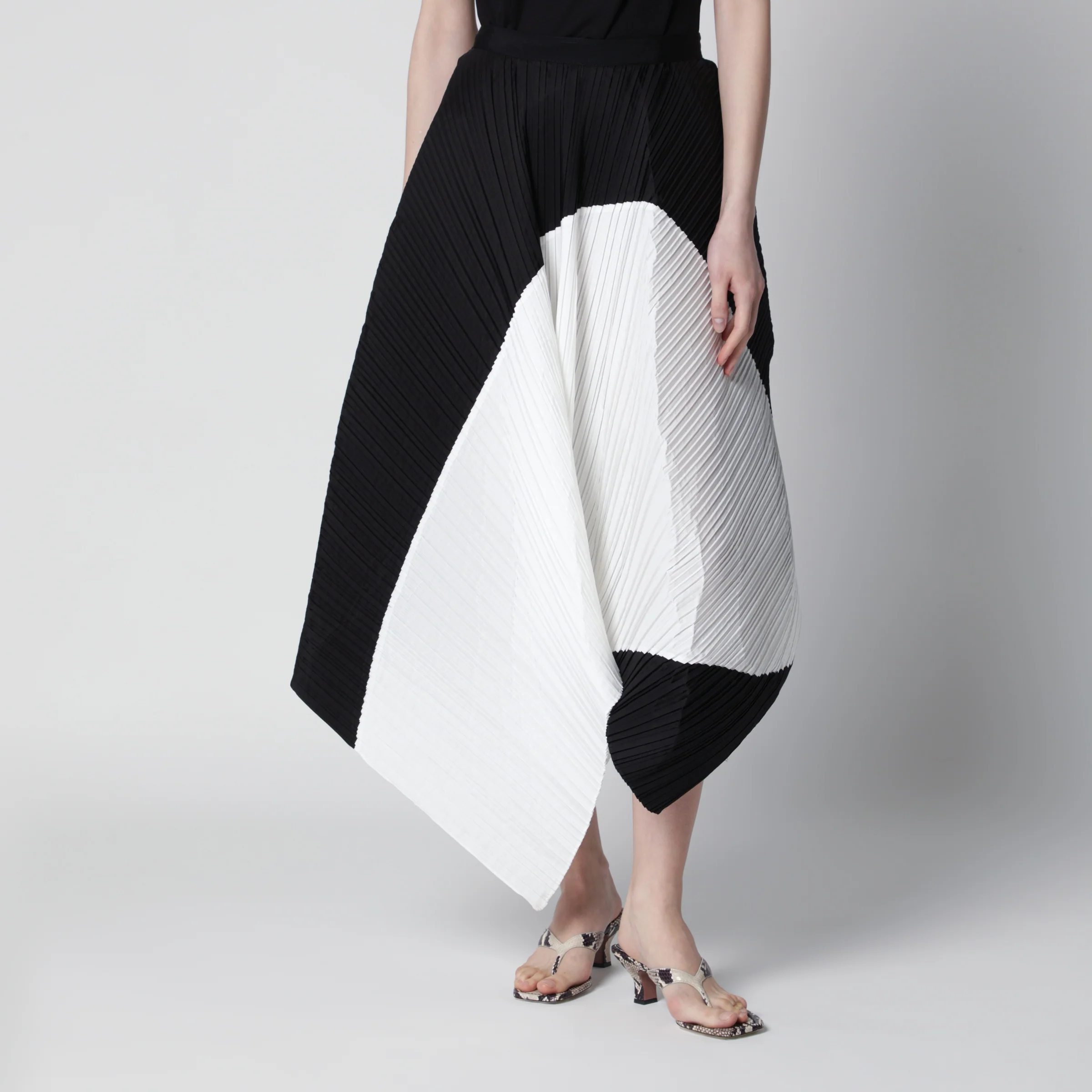 Entire Studios Asymmetric pleated black skirt