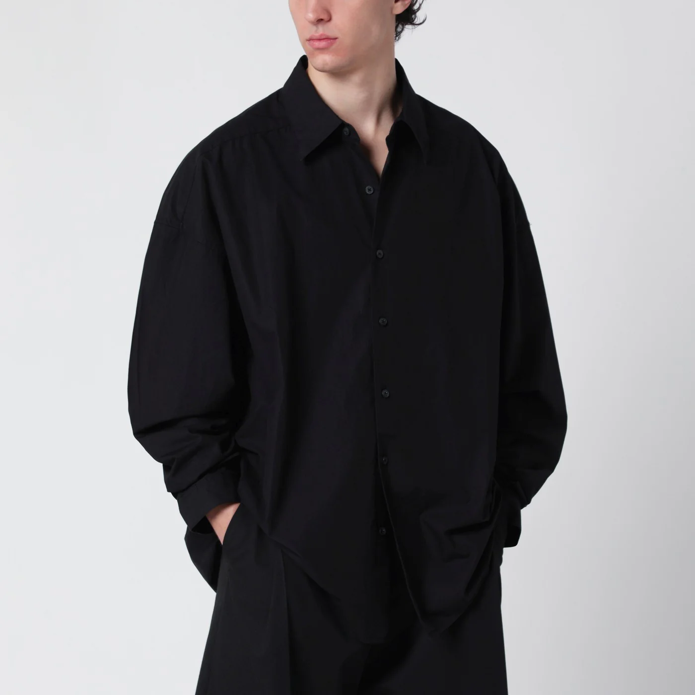 Entire Studios Black oversized long-sleeve shirt