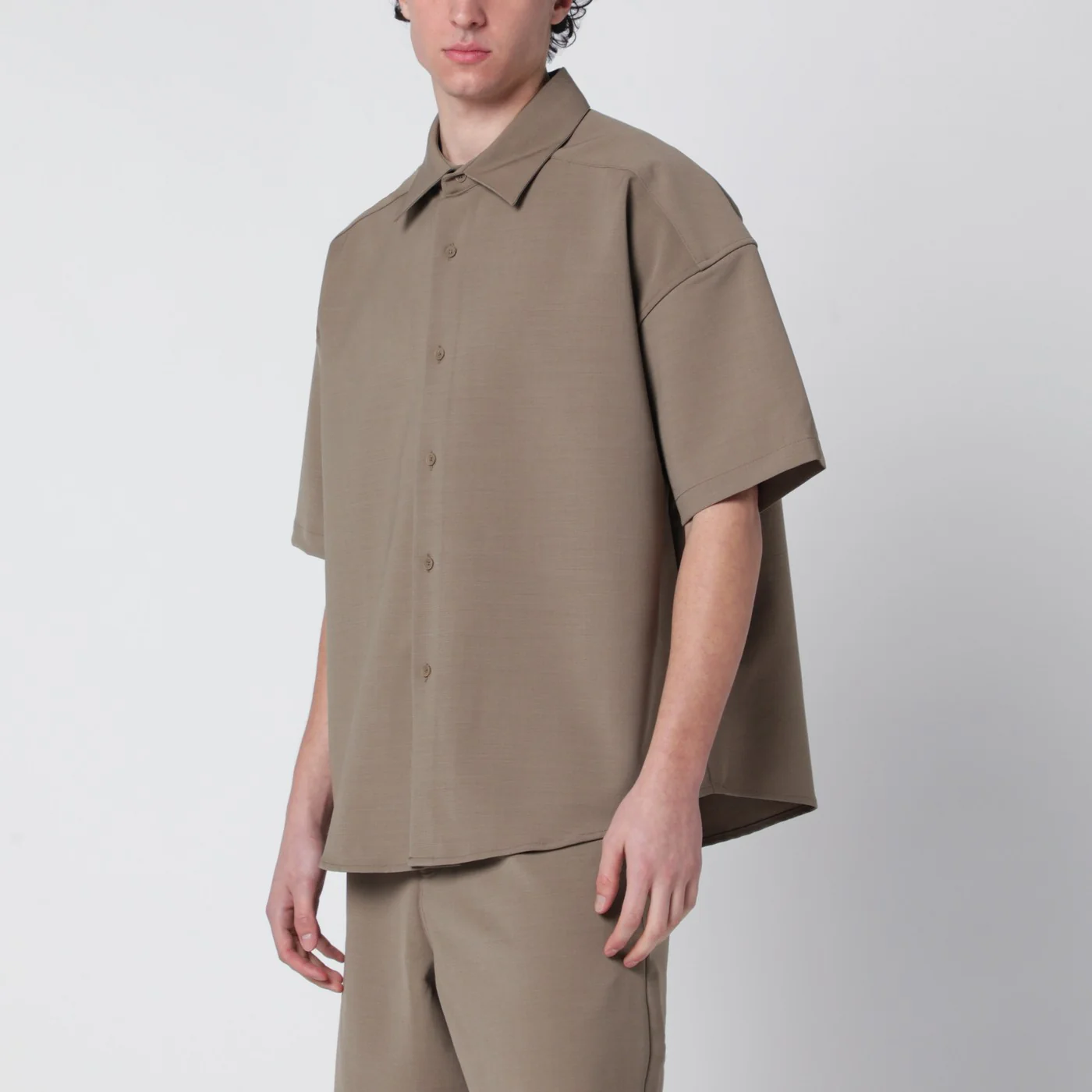 Entire Studios Beige oversized short-sleeve shirt