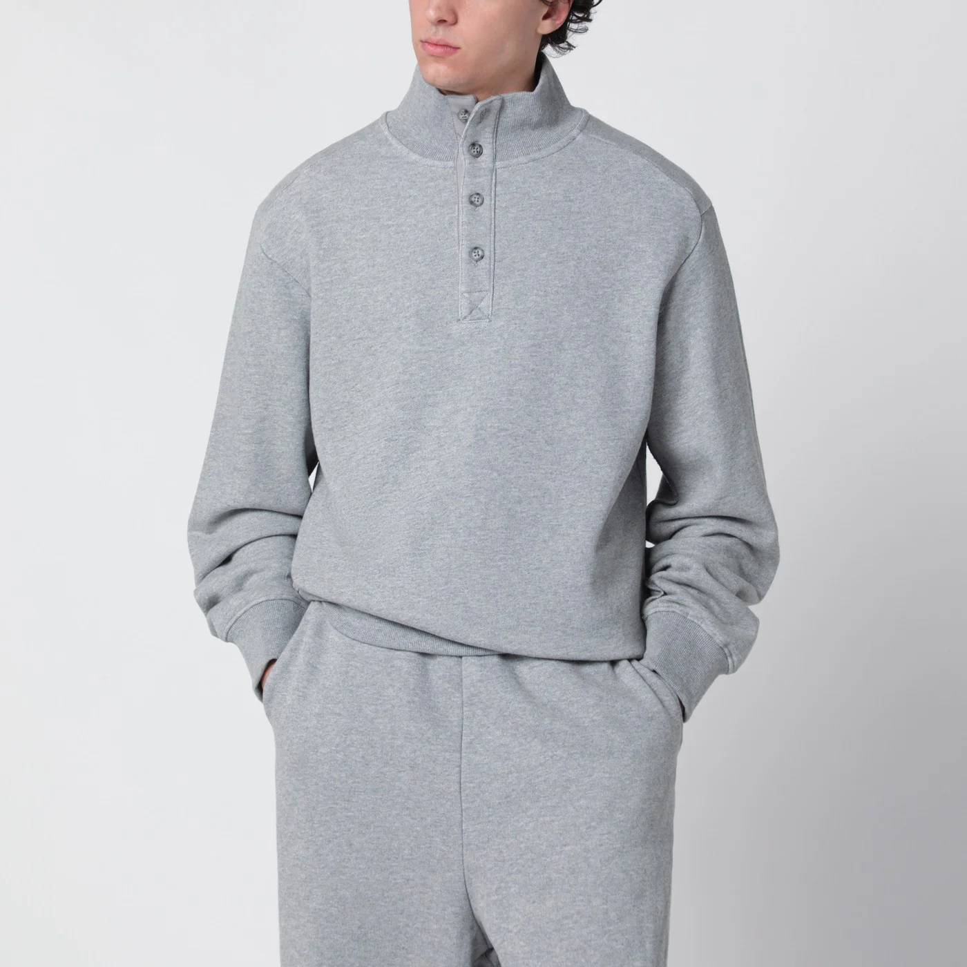 Entire Studios Grey cotton buttoned sweater