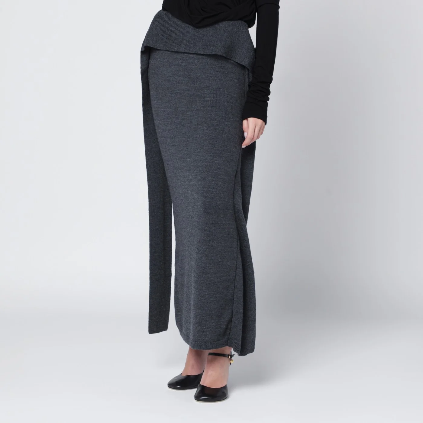 Entire Studios Long grey wool skirt