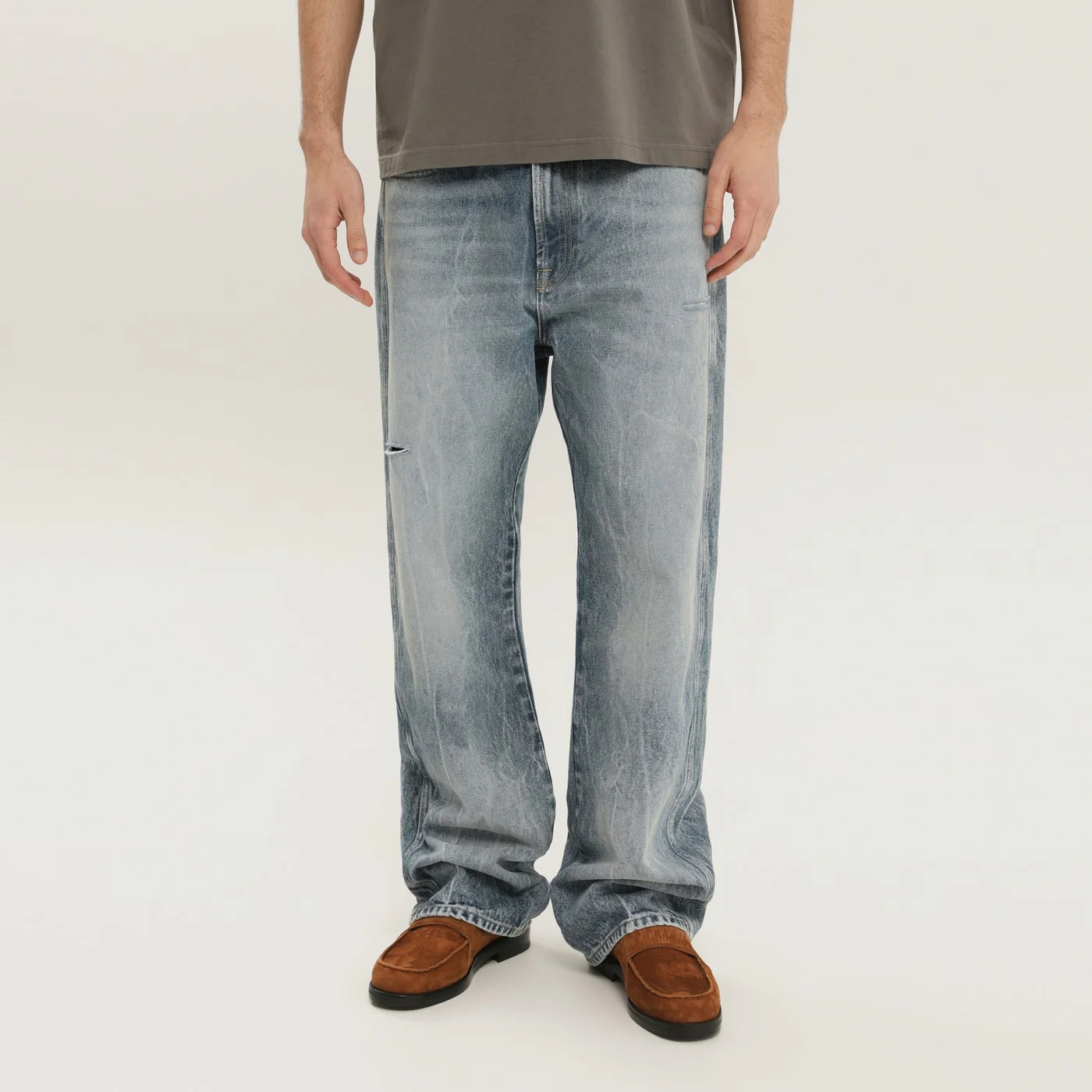 1989 STUDIO Rhodesian pants in stone blue denim