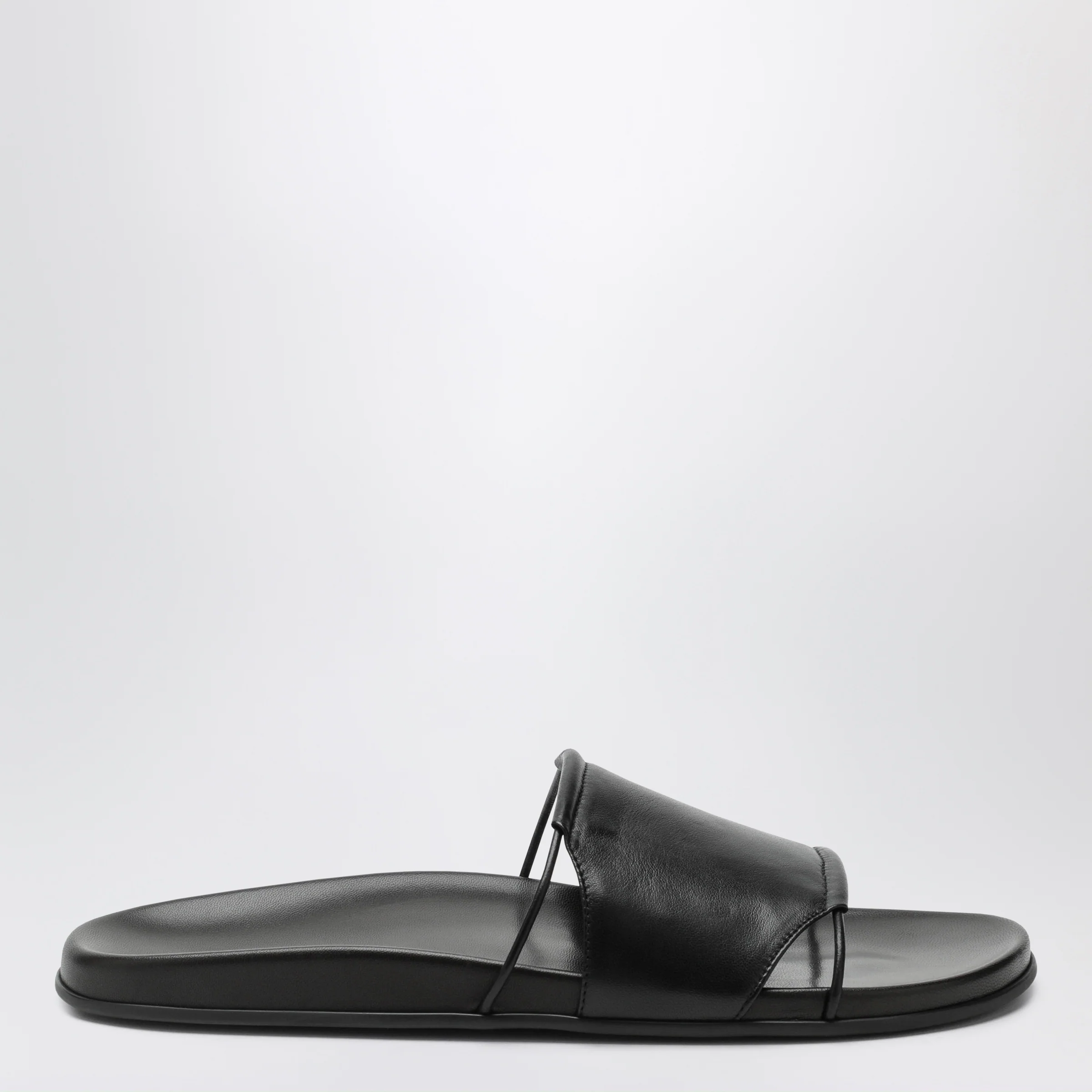 The Row Vivienne Slide sandals in black nappa