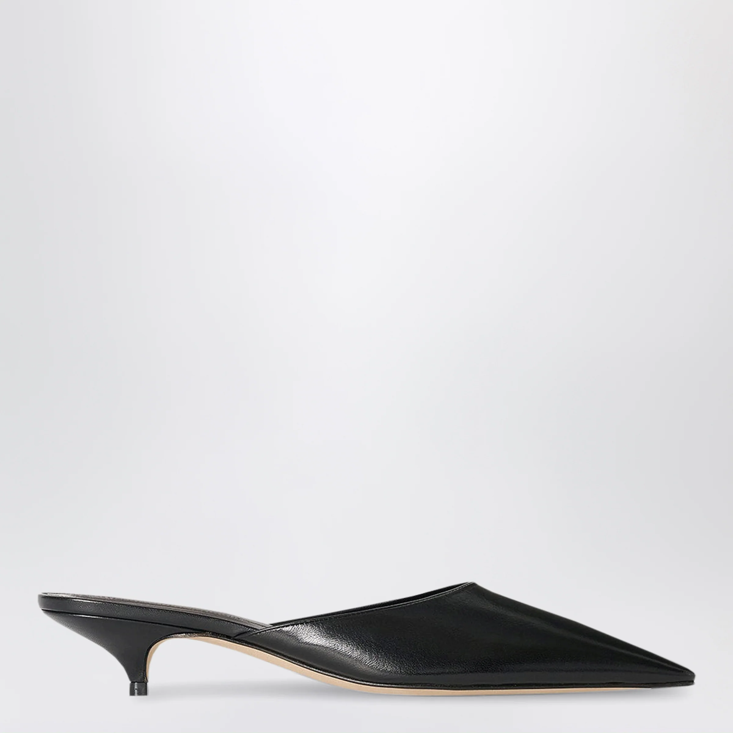 The Row Liisa black lambskin mules